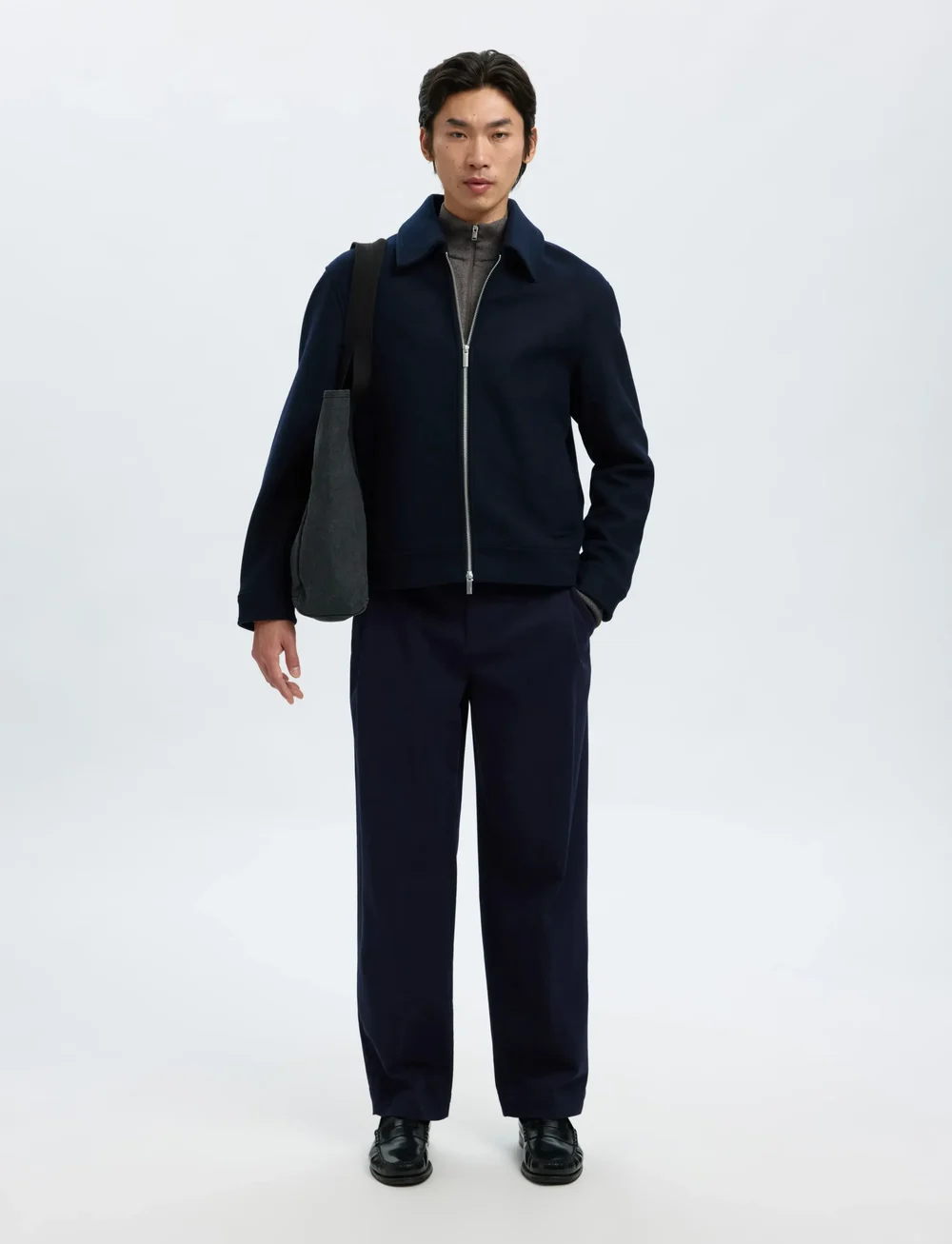 Selected - SLHPHILIP WOOL BLEND JKT NOOS - vinterjackor - sky captain - 5