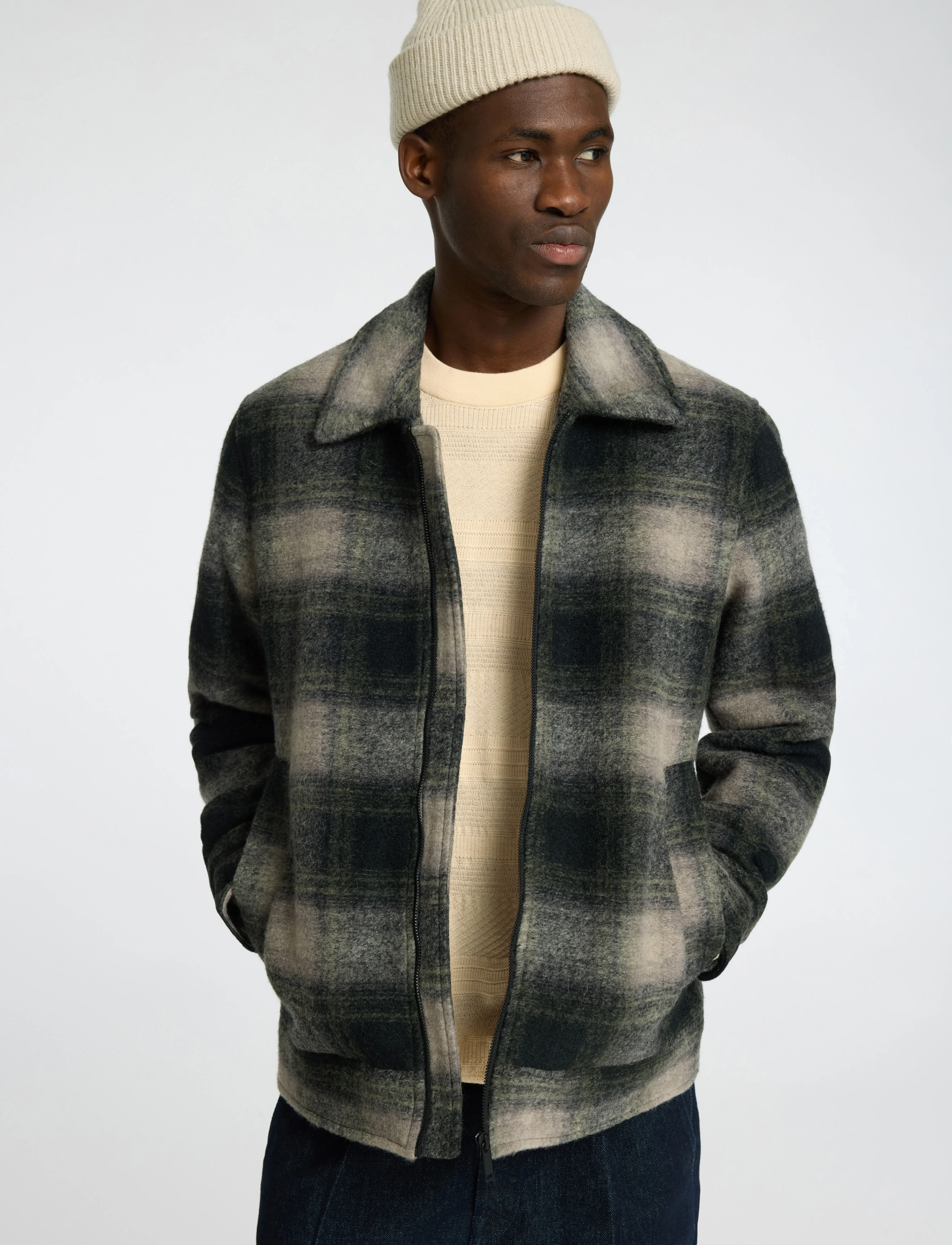 Selected - SLHTRAY LS KNIT MERINO CROCHET CREWNECK - angora - 4
