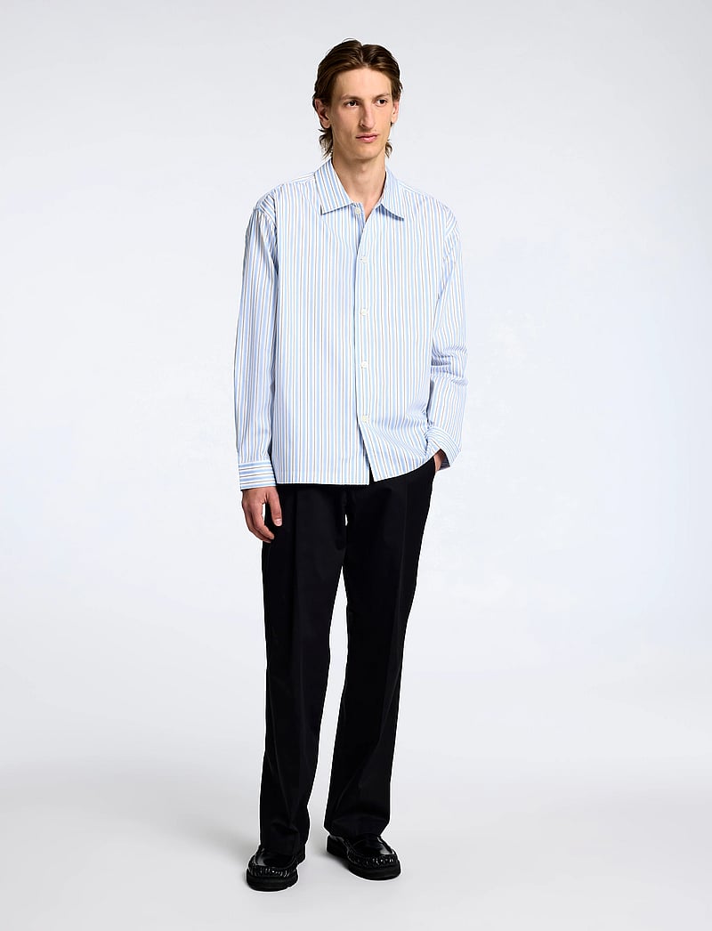 Selected - SLHRLX-RICCO LS OVERSHIRT EX - gestreifte hemden - sky blue - 0