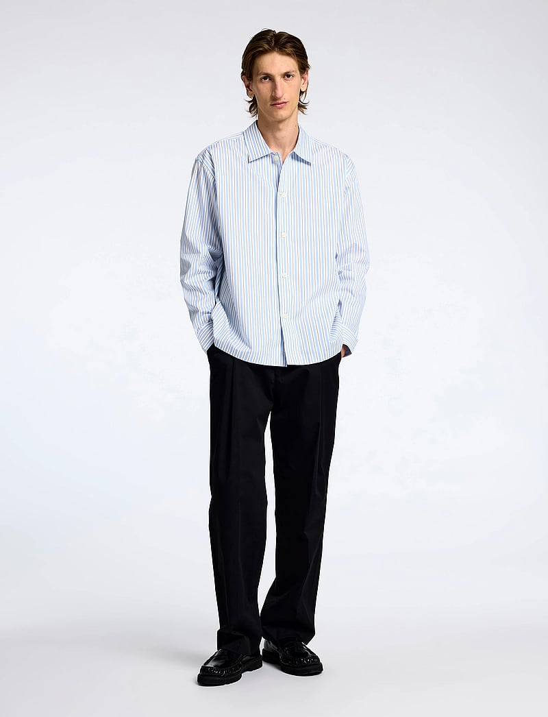 Selected - SLHRLX-RICCO LS OVERSHIRT EX - gestreifte hemden - sky blue - 3