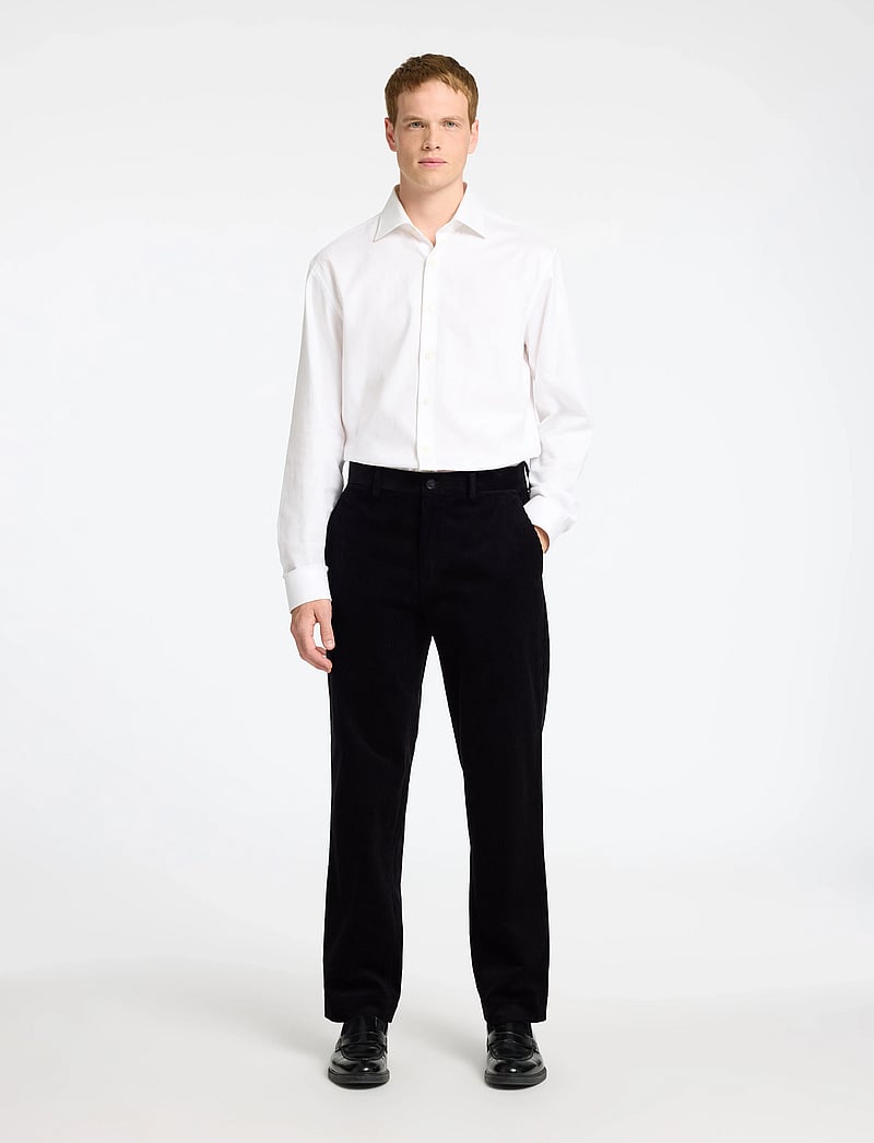 Selected - SLHREGULAR-BOWIE CORDUROY TRS EX - Ülikonnapüksid - black - 4