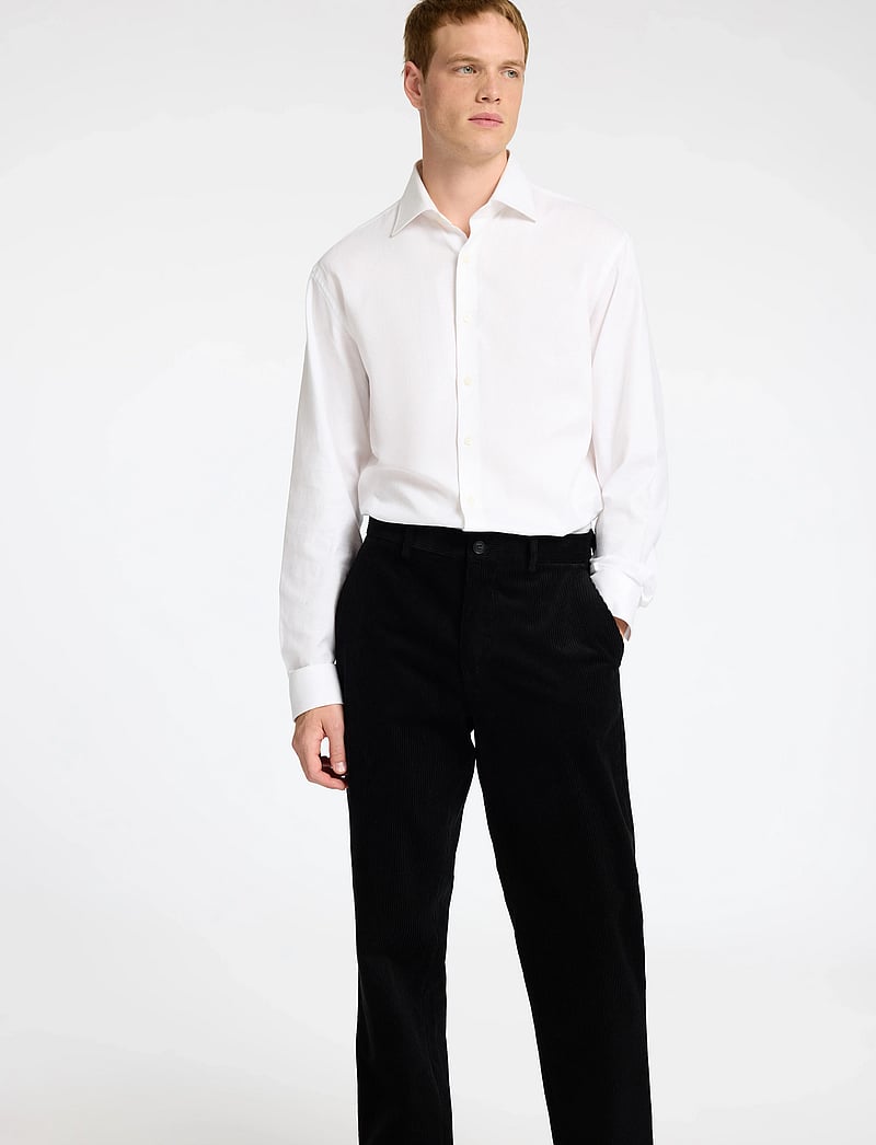 Selected - SLHREGULAR-BOWIE CORDUROY TRS EX - Ülikonnapüksid - black - 5