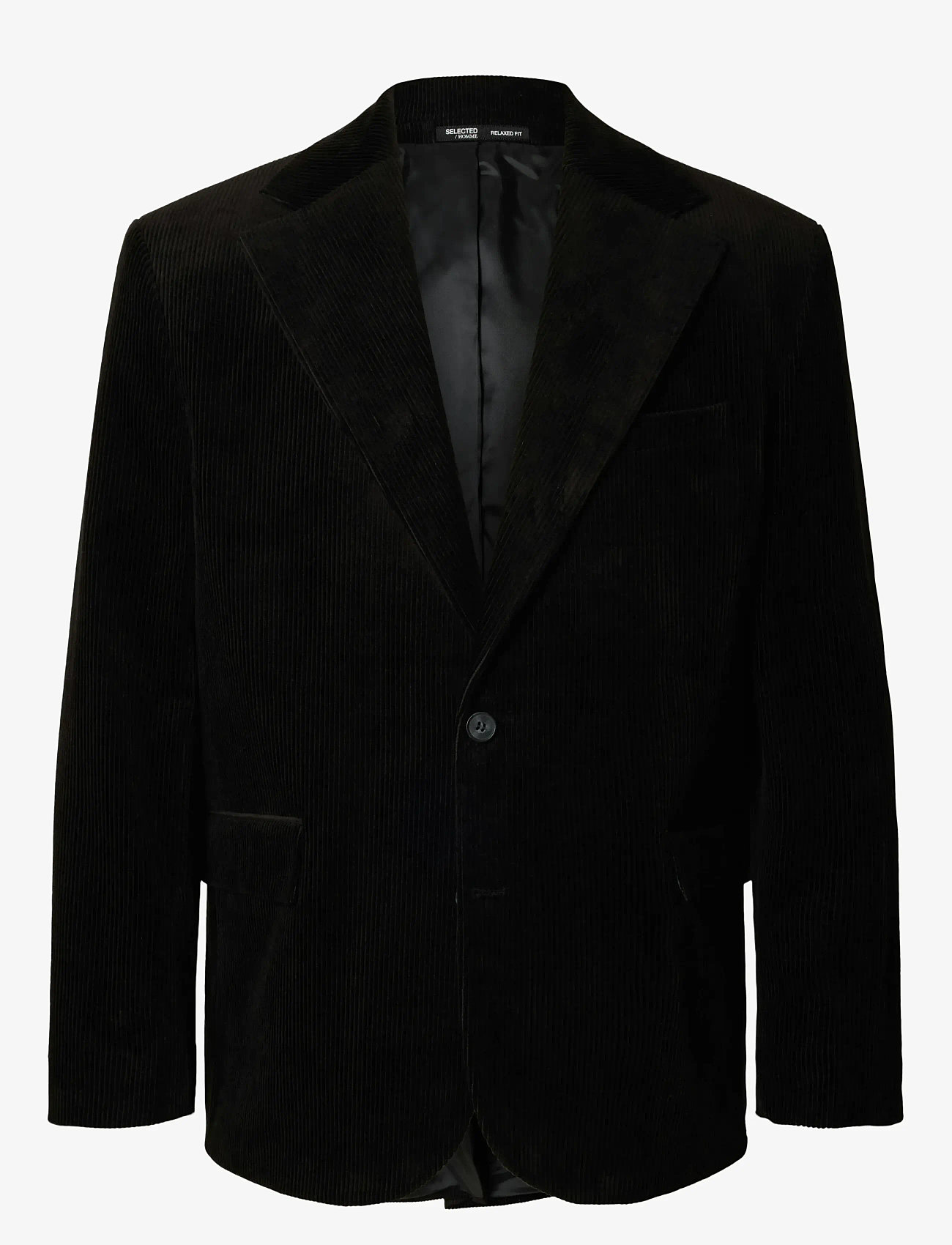 Selected - SLHRLX-BOWIE CORDUROY BLZ EX - single breasted blazers - black - 1