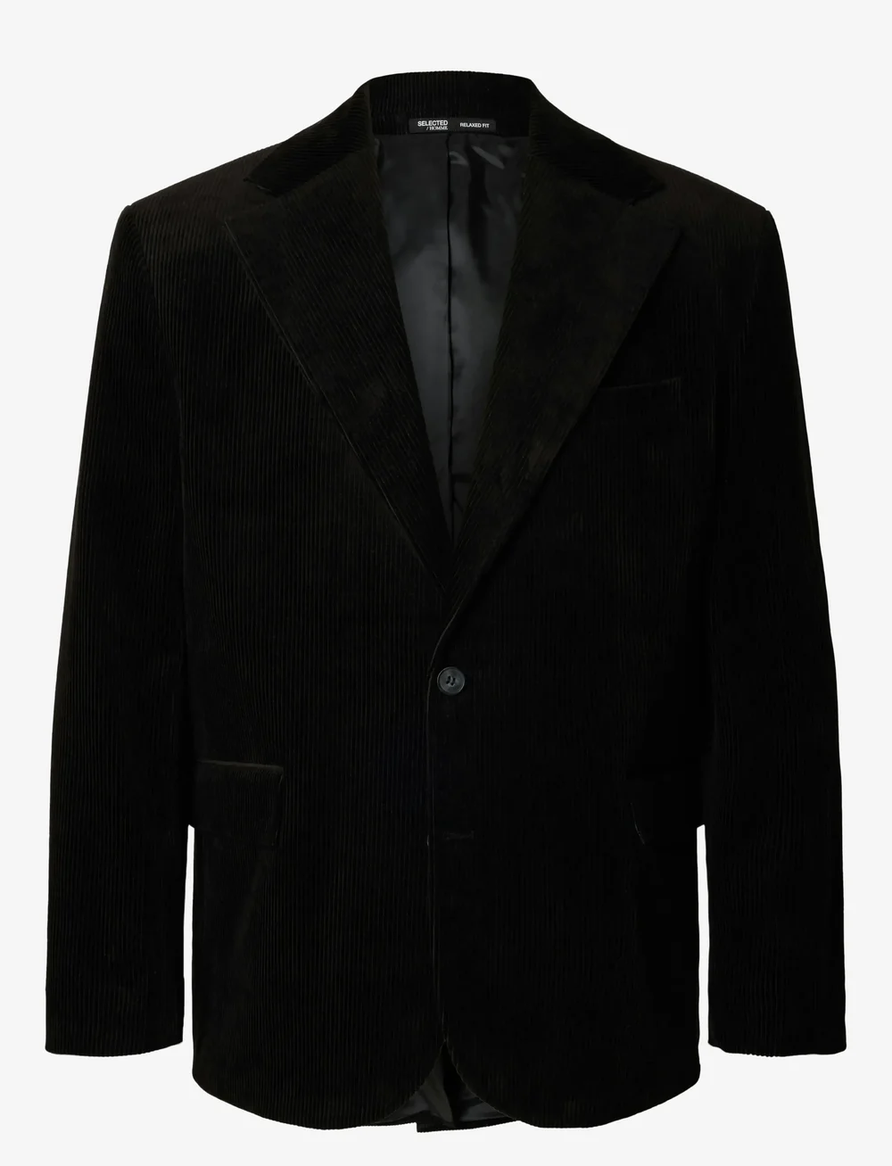Selected - SLHRLX-BOWIE CORDUROY BLZ EX - single breasted blazers - black - 1