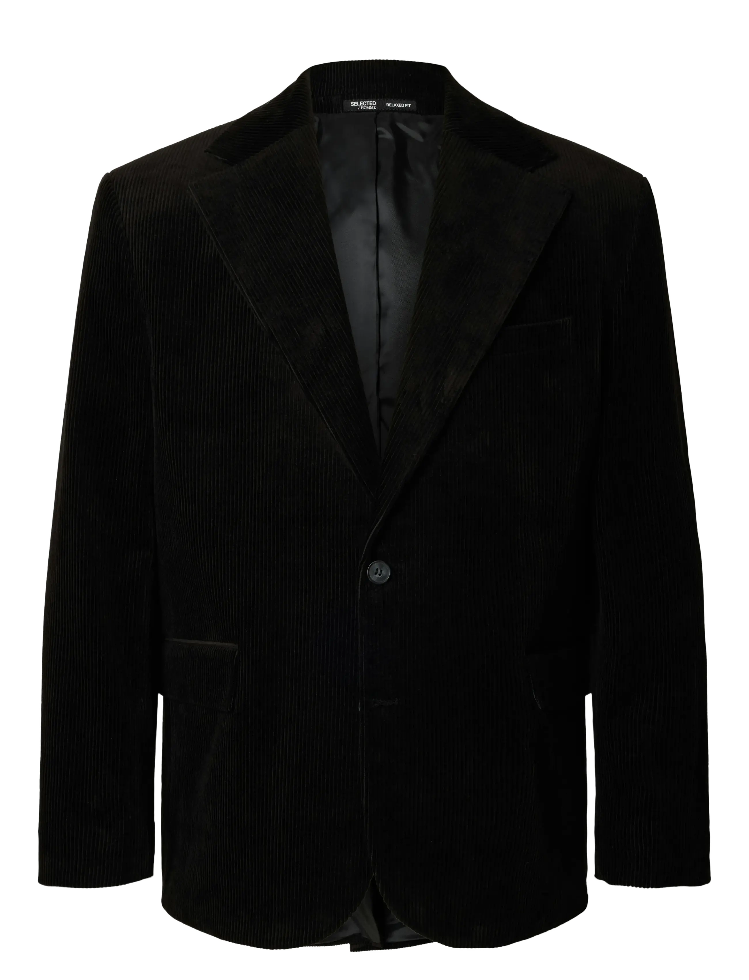 Selected SLHRLX-BOWIE CORDUROY BLZ EX - Winter deals - BLACK / black