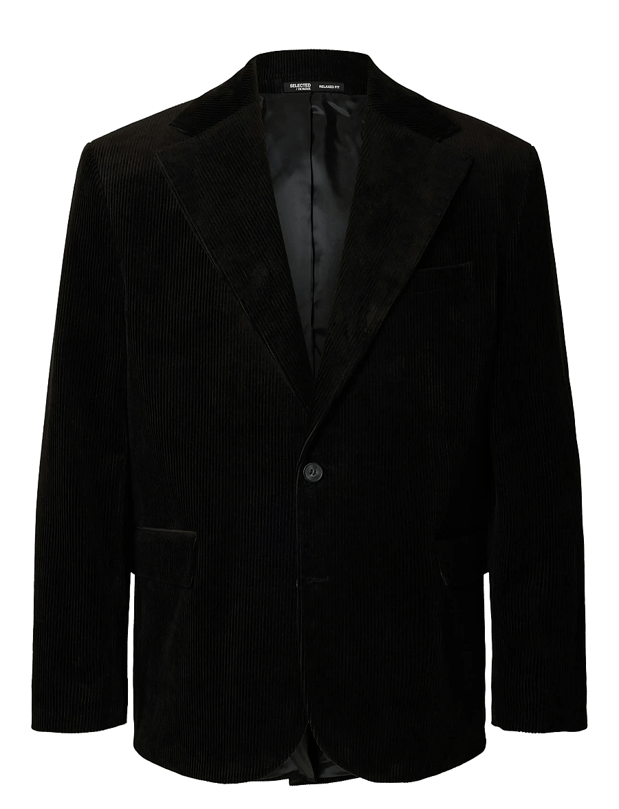 Selected - SLHRLX-BOWIE CORDUROY BLZ EX - black - 1