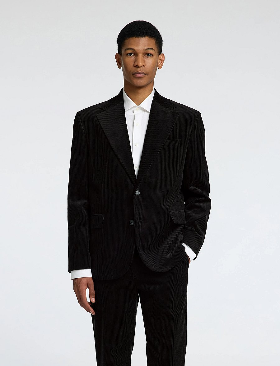 Selected - SLHRLX-BOWIE CORDUROY BLZ EX - black - 0