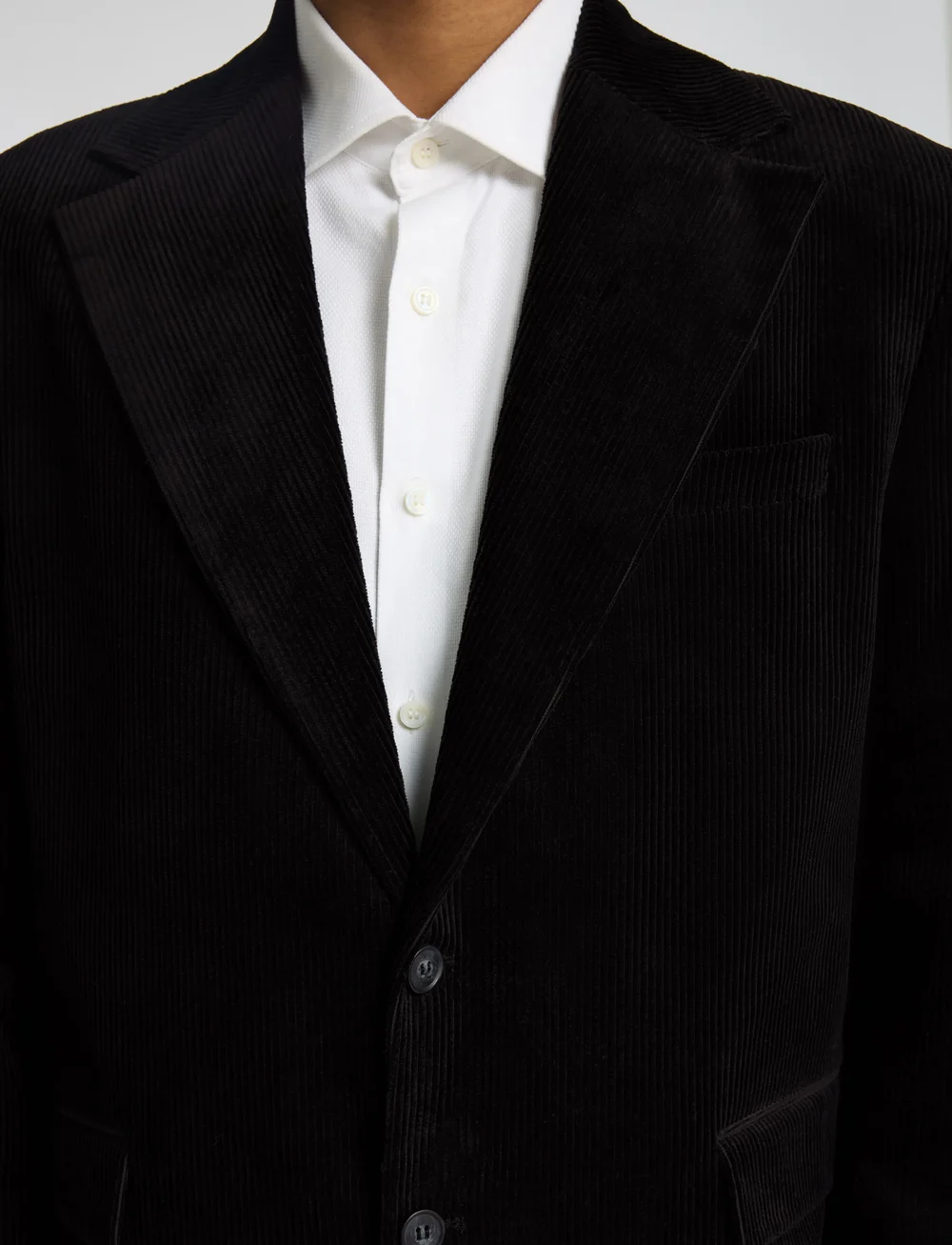 Selected - SLHRLX-BOWIE CORDUROY BLZ EX - single breasted blazers - black - 3