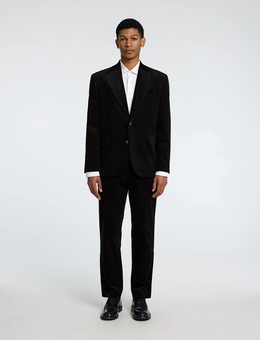 Selected - SLHRLX-BOWIE CORDUROY BLZ EX - black - 4