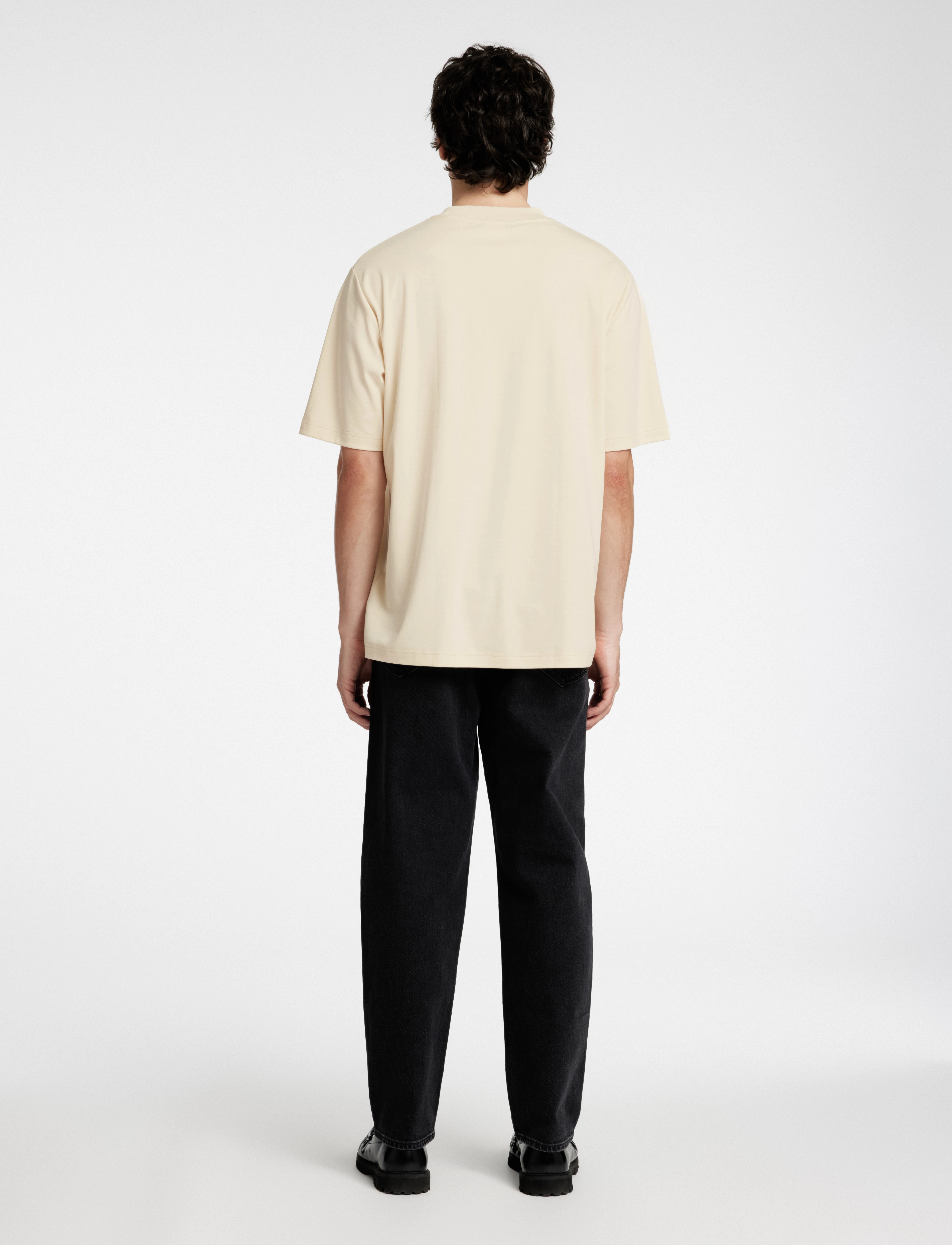 Selected - SLHRELAX-DANI SS INTERLOCK TEE EX - angora - 4