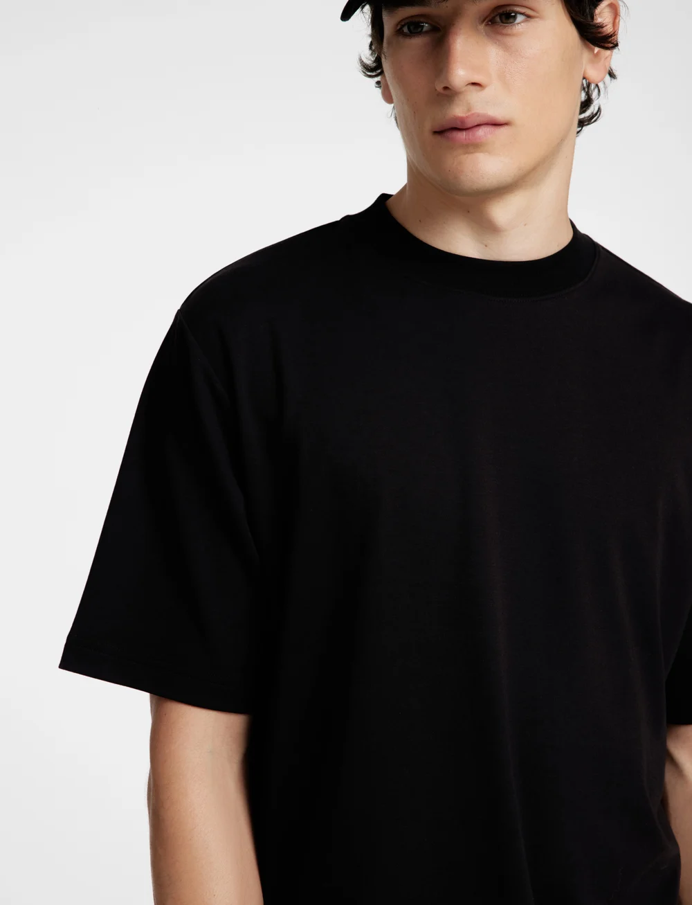 Selected - SLHRELAX-DANI SS INTERLOCK TEE EX - kortärmade t-shirts - black - 3
