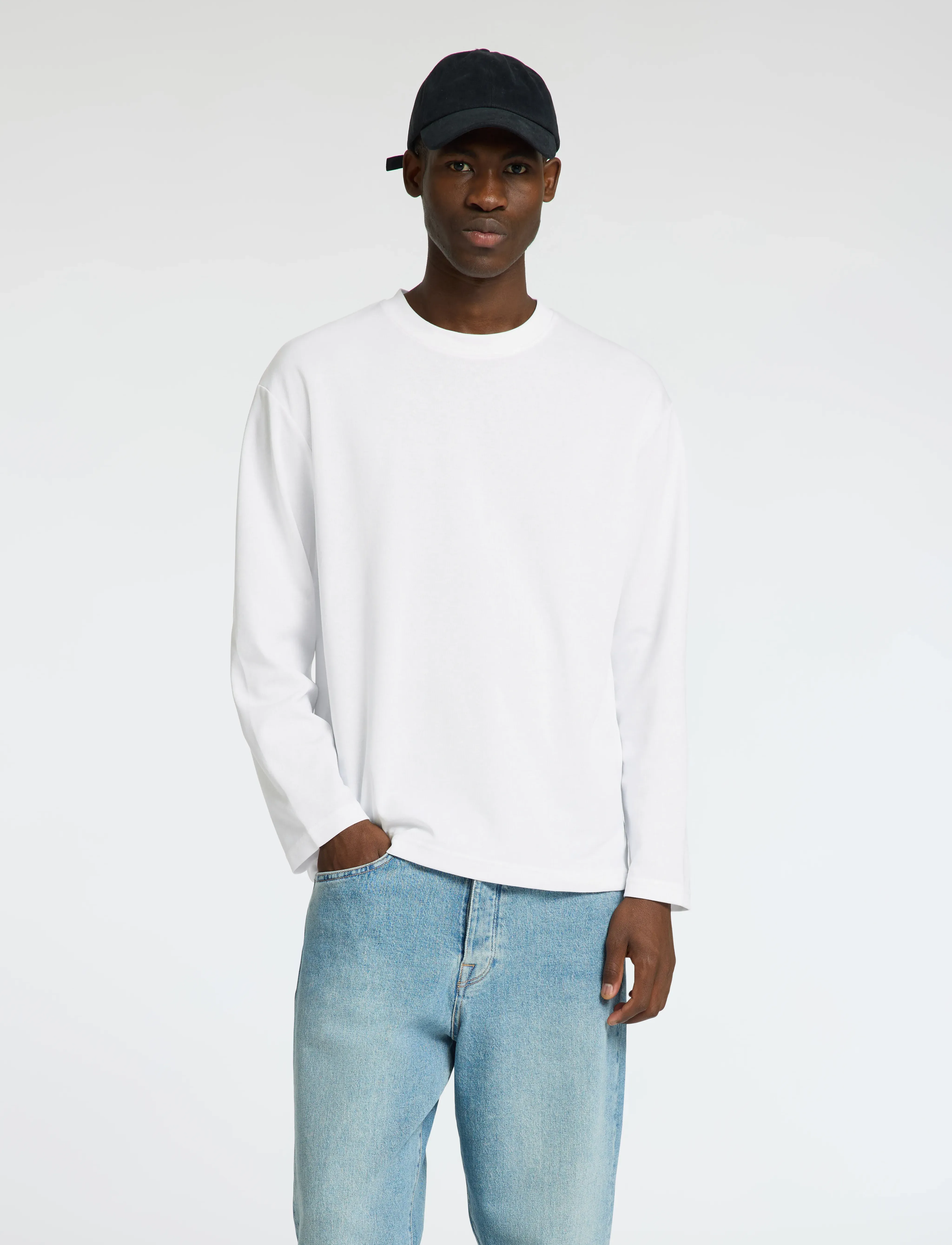 Selected SLHLOOSEOSCAR LS O-NECK TEE NOOS - Deals - BRIGHT WHITE / white