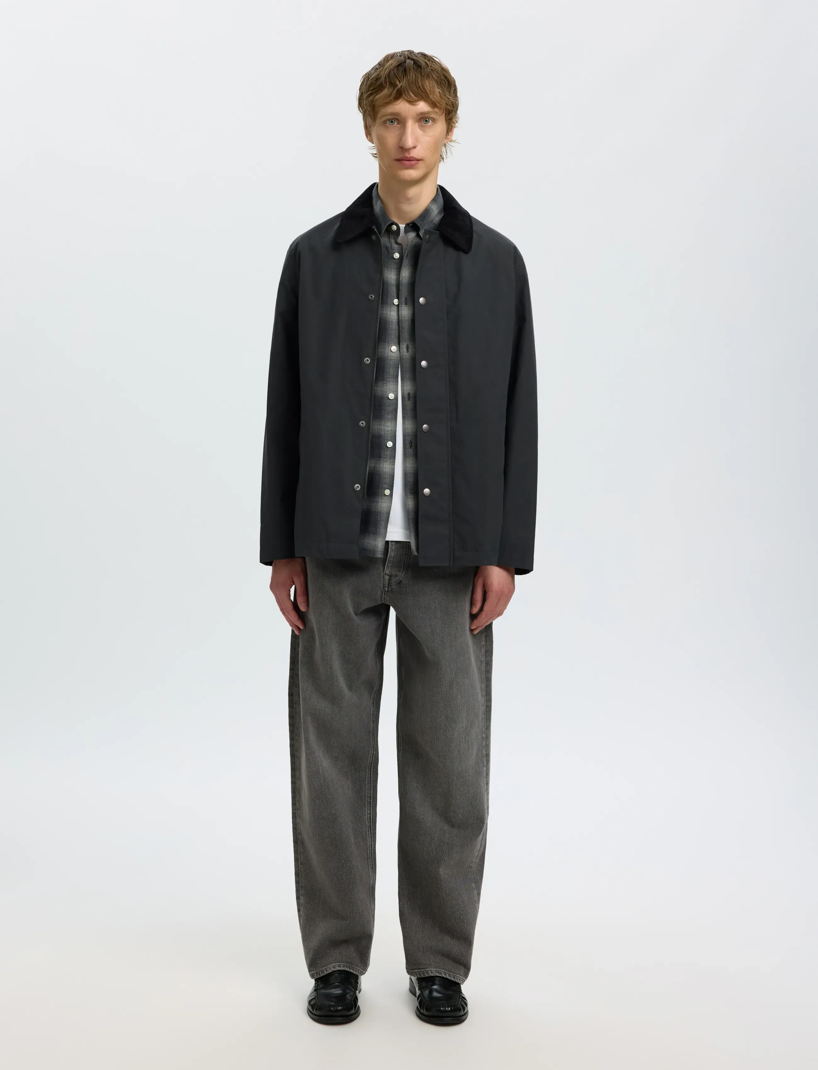 Selected - SLMWALTER WAXED COTTON 2.0 JKT NOOS - forårsjakker - dark shadow - 3