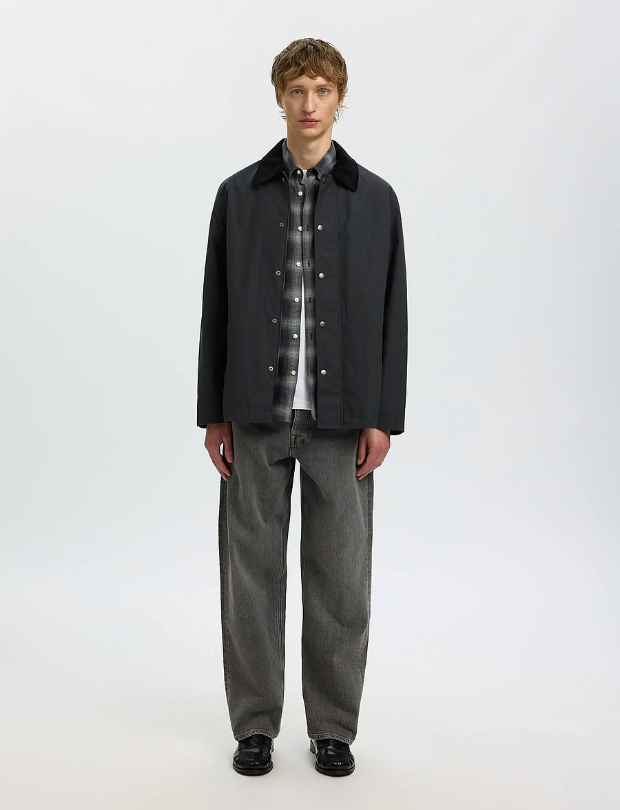 Selected - SLMWALTER WAXED COTTON 2.0 JKT NOOS - forårsjakker - dark shadow - 3