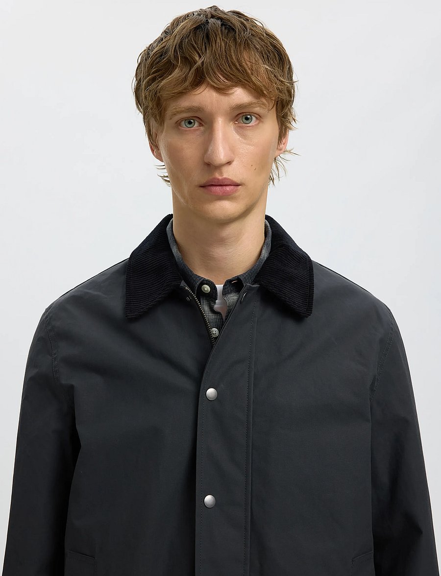 Selected - SLMWALTER WAXED COTTON 2.0 JKT NOOS - forårsjakker - dark shadow - 4