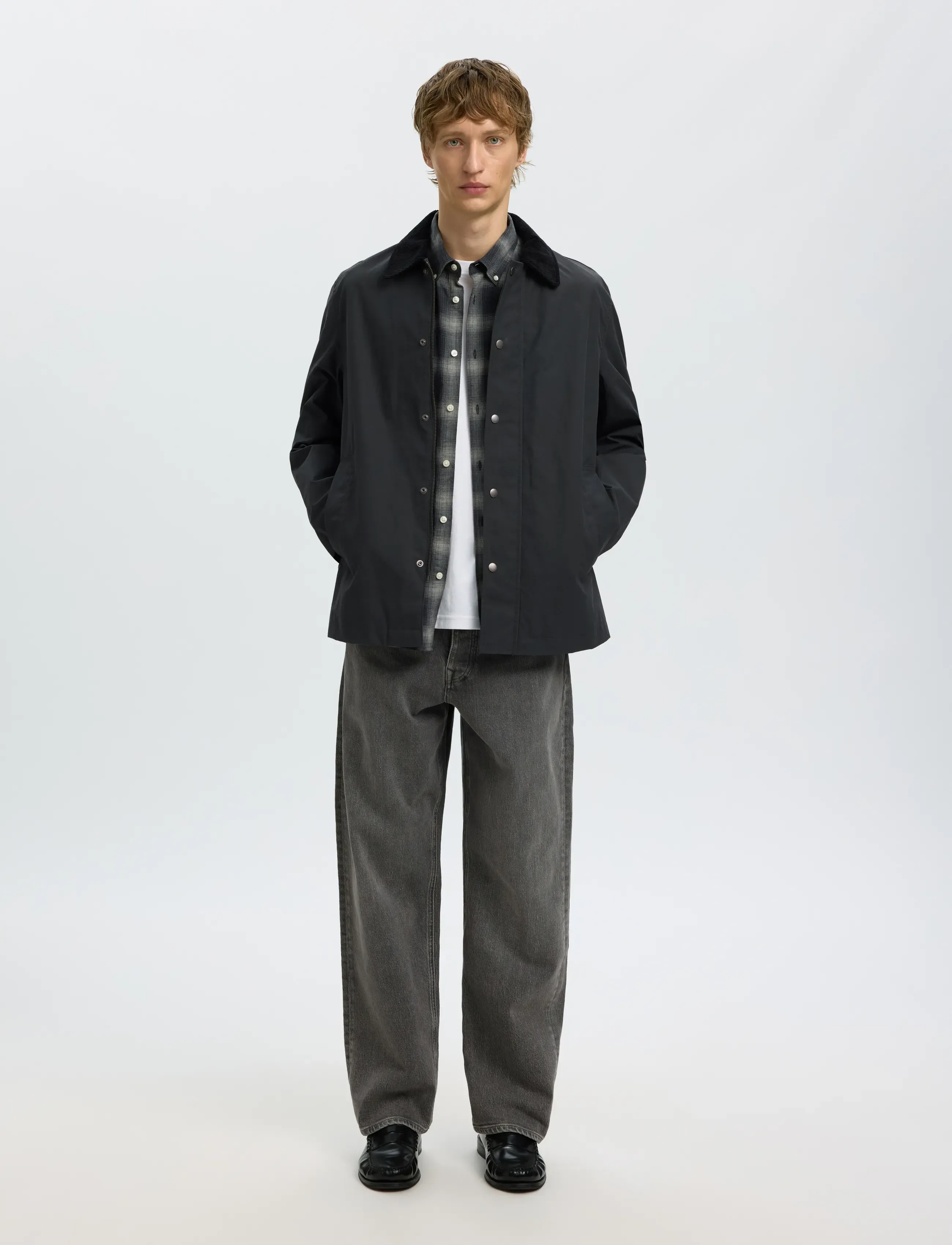 Selected - SLMWALTER WAXED COTTON 2.0 JKT NOOS - forårsjakker - dark shadow - 5