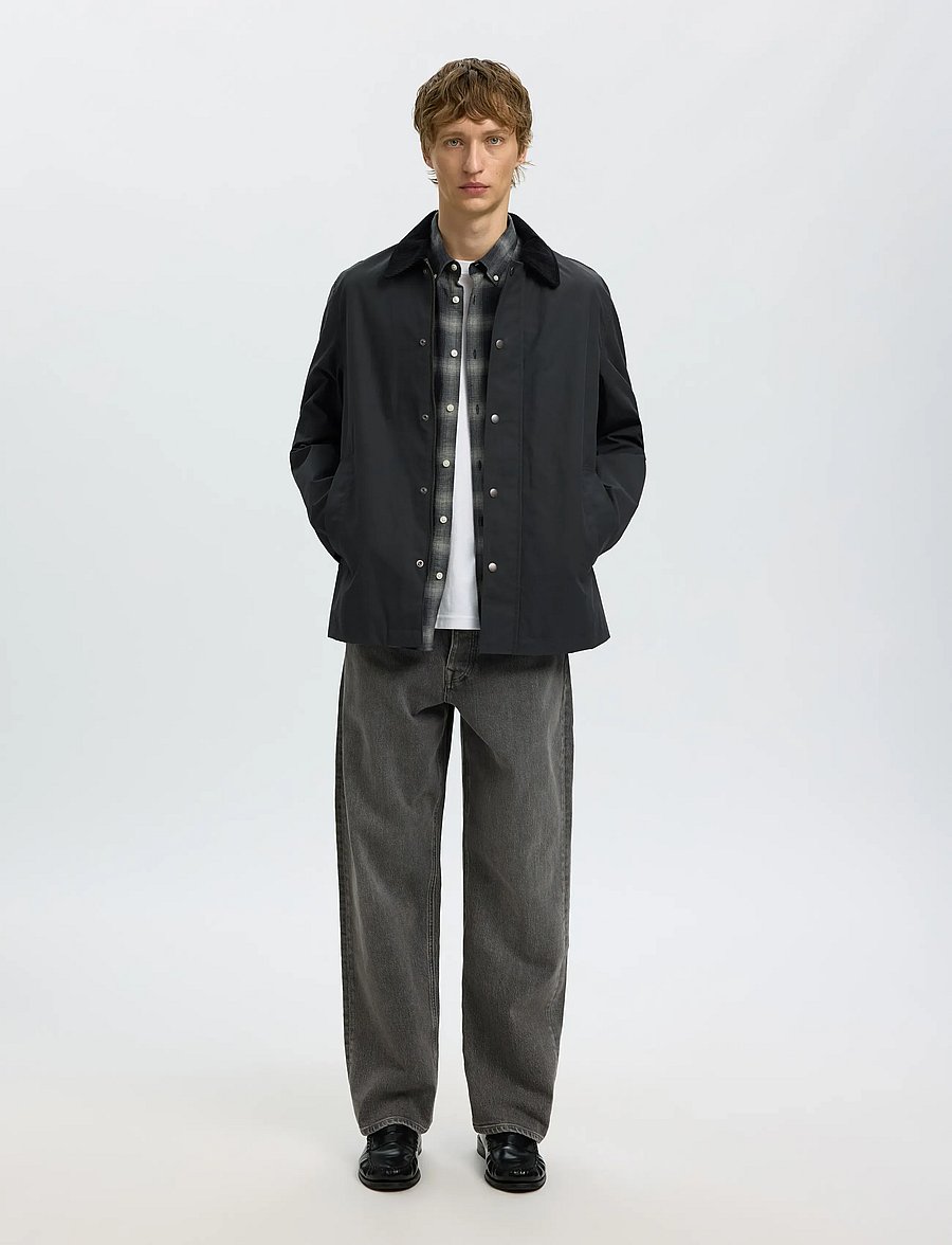 Selected - SLMWALTER WAXED COTTON 2.0 JKT NOOS - forårsjakker - dark shadow - 5