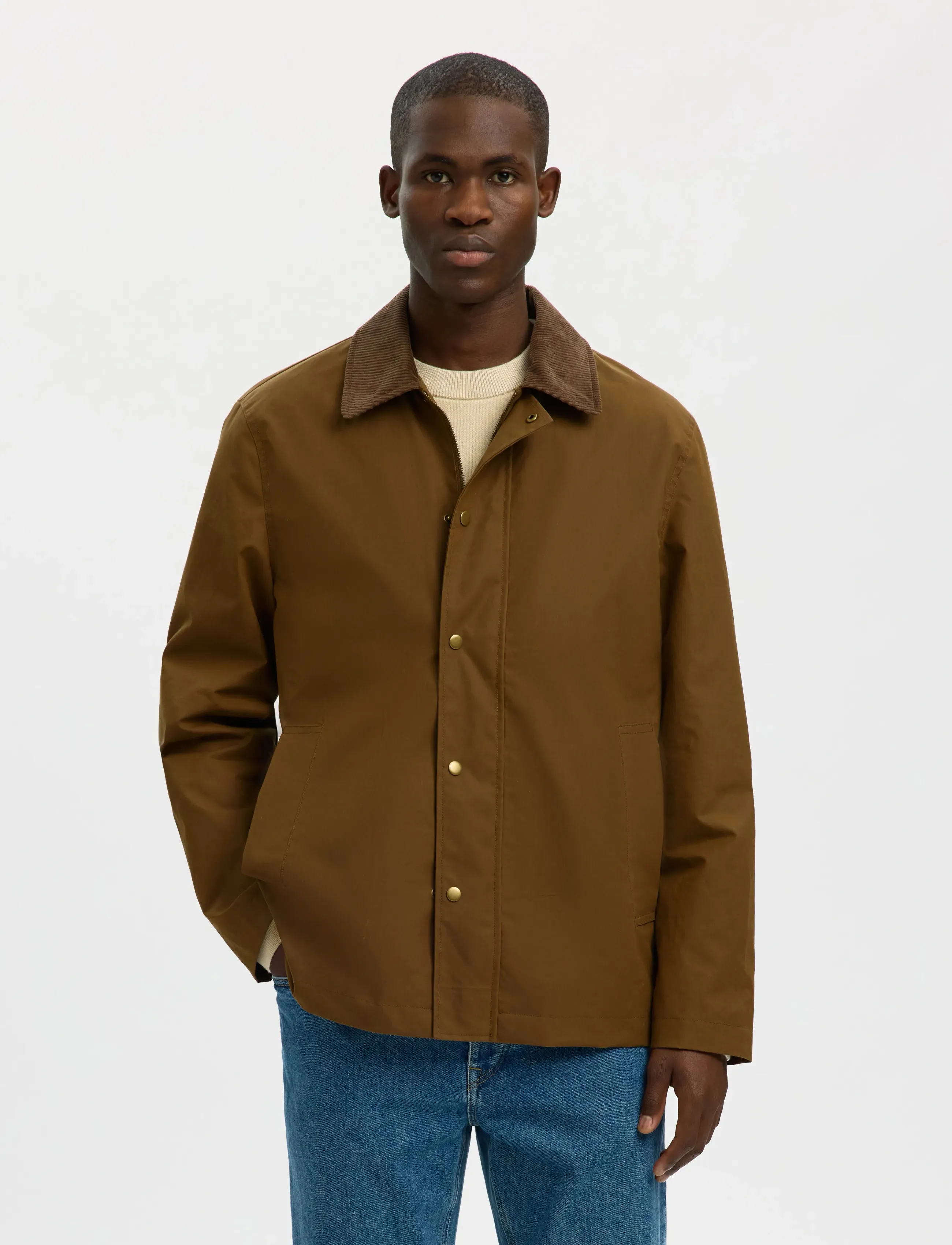 Selected SLMWALTER WAXED COTTON 2.0 JKT NOOS - Jakkar - KANGAROO / brown