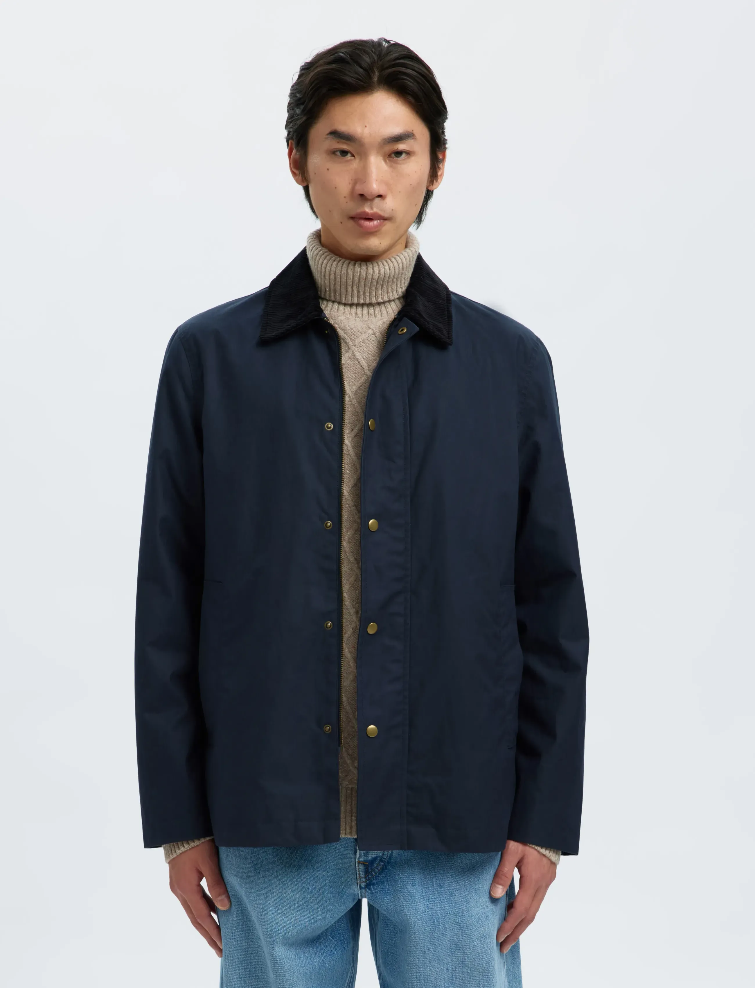 Selected SLMWALTER WAXED COTTON 2.0 JKT NOOS - Deals - SKY CAPTAIN / navy