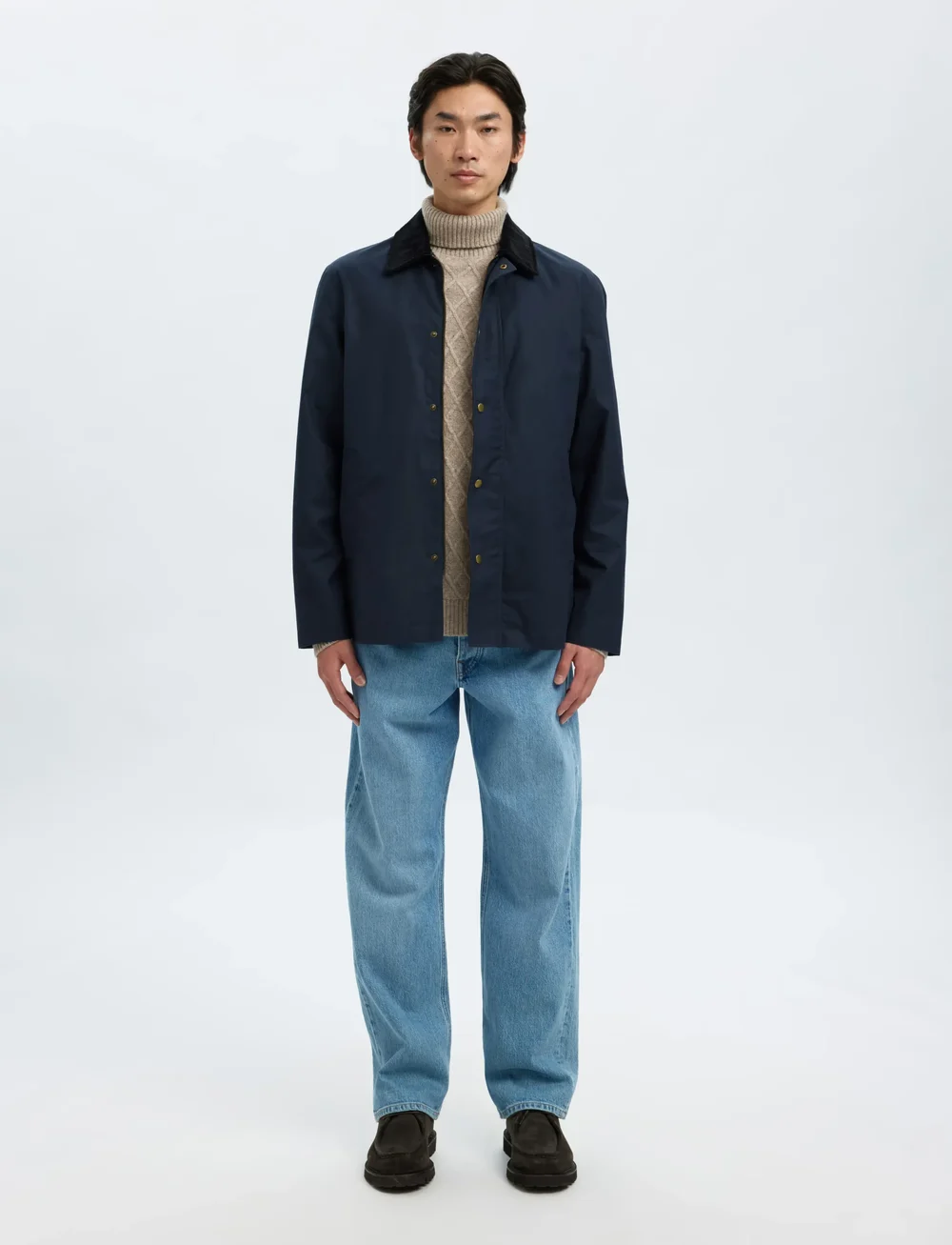 Selected - SLHWALTER WAXED COTTON 2.0 JKT NOOS - höstjackor - sky captain - 4