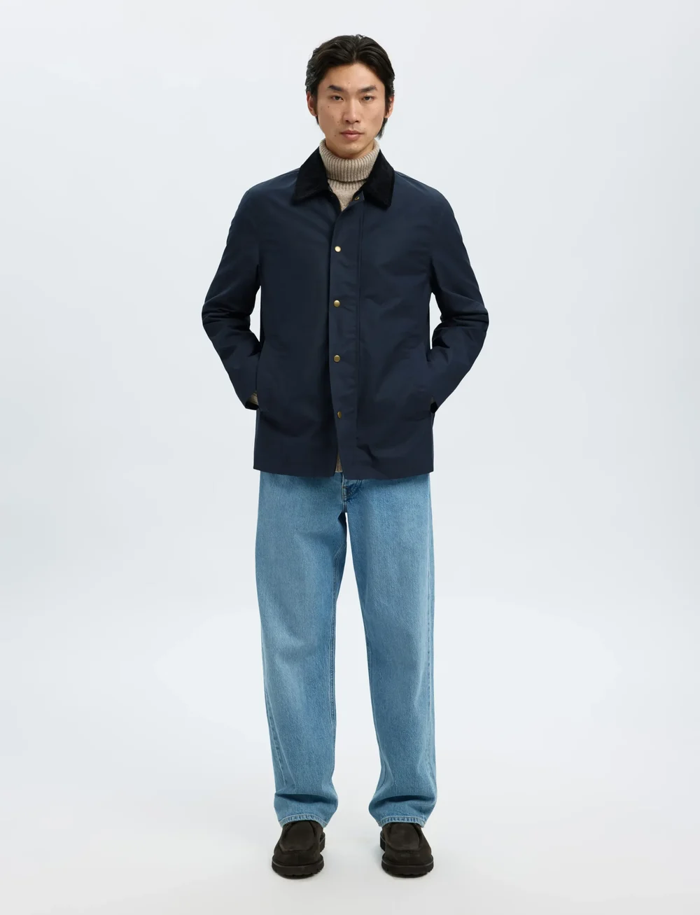 Selected - SLHWALTER WAXED COTTON 2.0 JKT NOOS - höstjackor - sky captain - 5