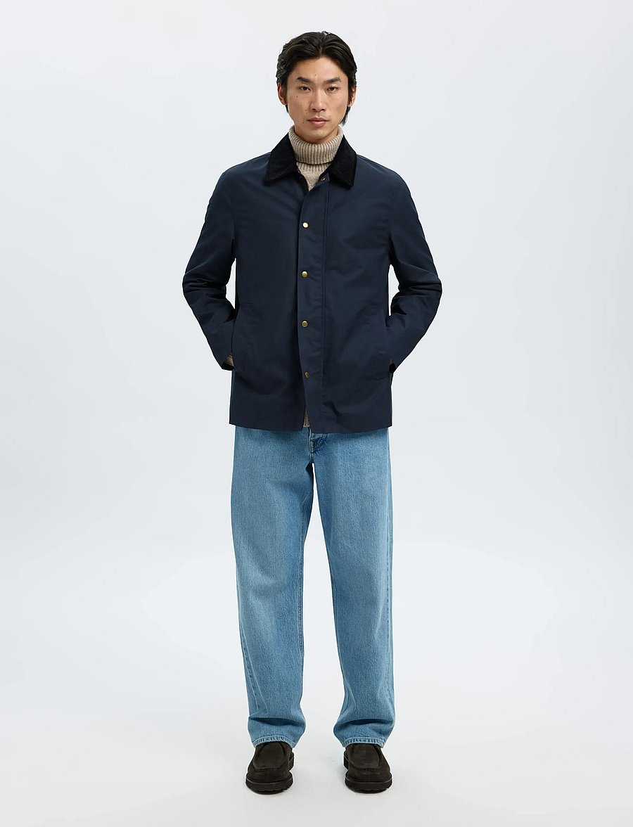 Selected - SLMWALTER WAXED COTTON 2.0 JKT NOOS - forårsjakker - sky captain - 5