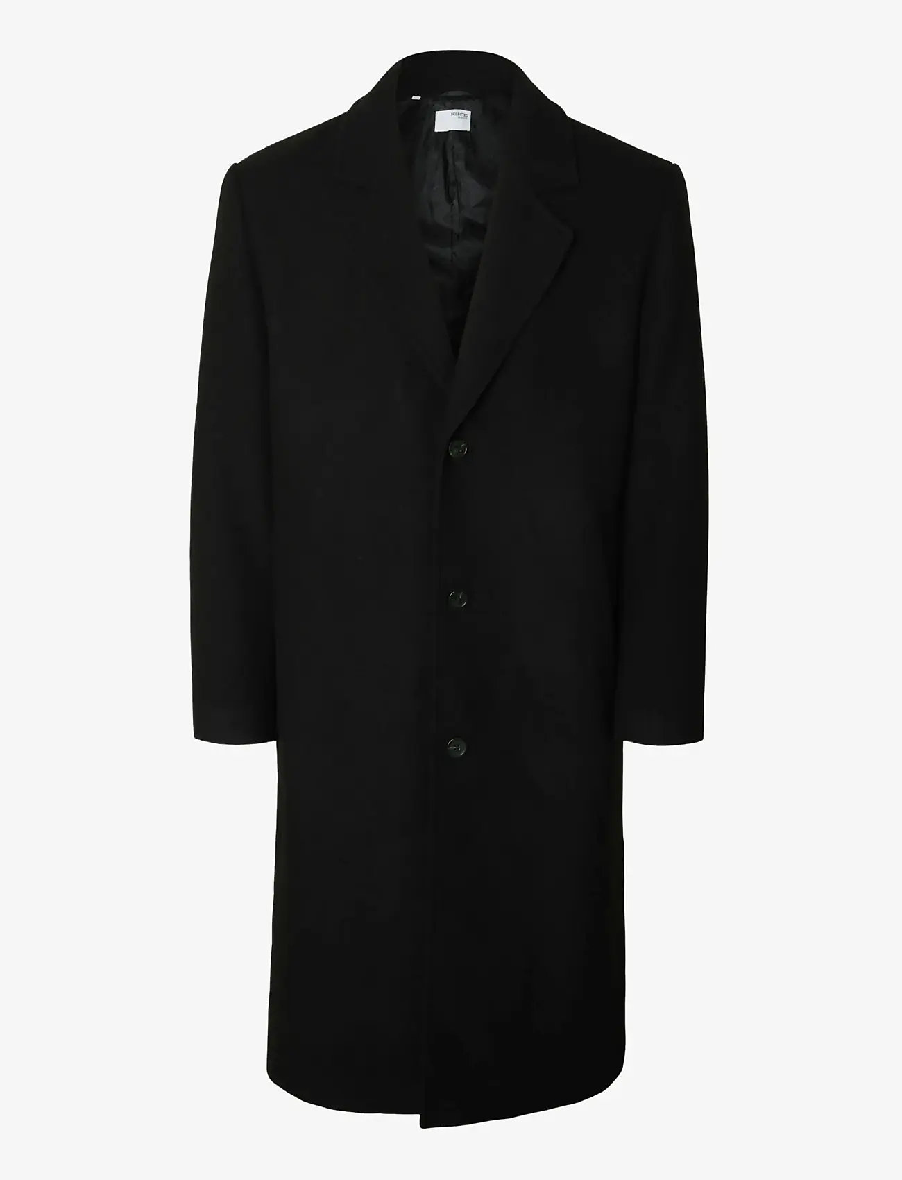 Selected - SLHMILOS WOOL BLEND RELAXED COAT #S - talvejoped - black - 1