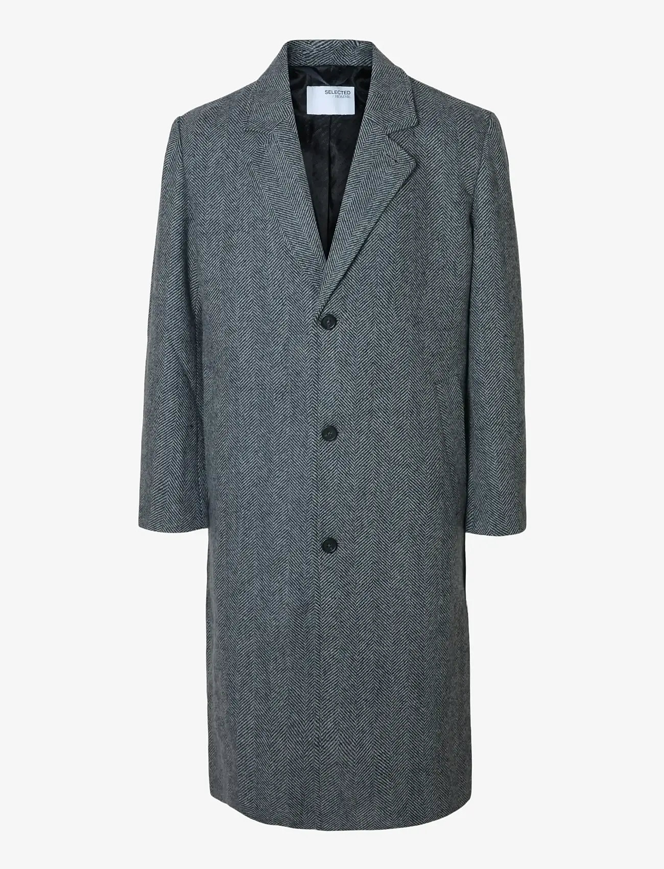 Selected - SLHMILOS WOOL BLEND RELAXED COAT #S - talvejoped - dark grey - 1
