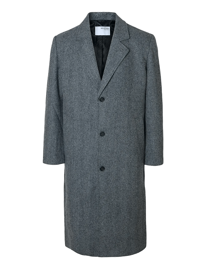 Selected - SLHMILOS WOOL BLEND RELAXED COAT #S - vinterjackor - dark grey - 1