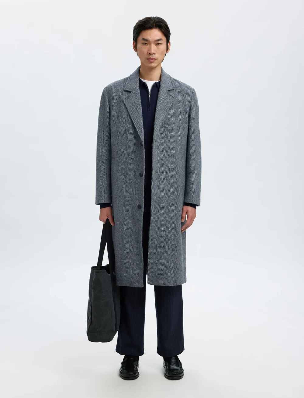 Selected - SLHMILOS WOOL BLEND RELAXED COAT #S - vinterjakker - dark grey - 0