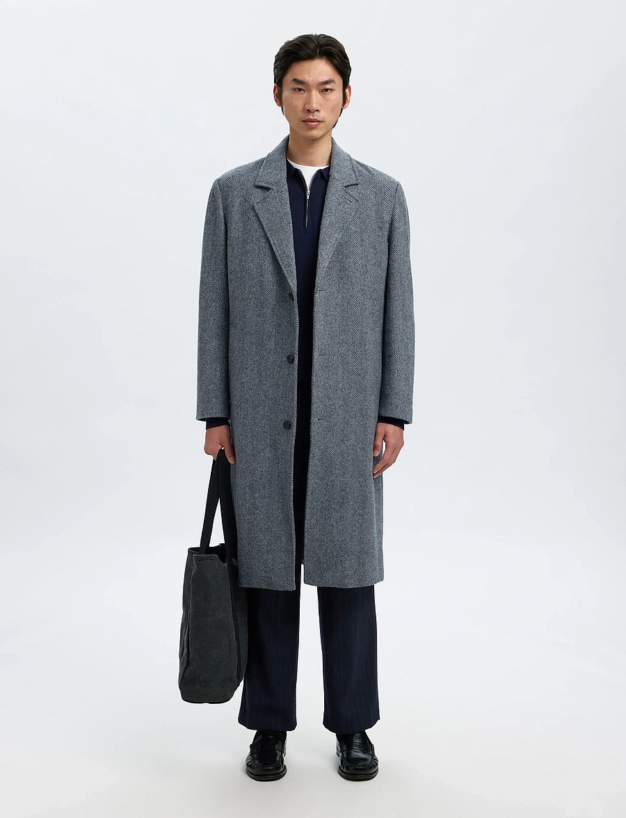 Selected - SLHMILOS WOOL BLEND RELAXED COAT #S - wollmäntel - dark grey - 0