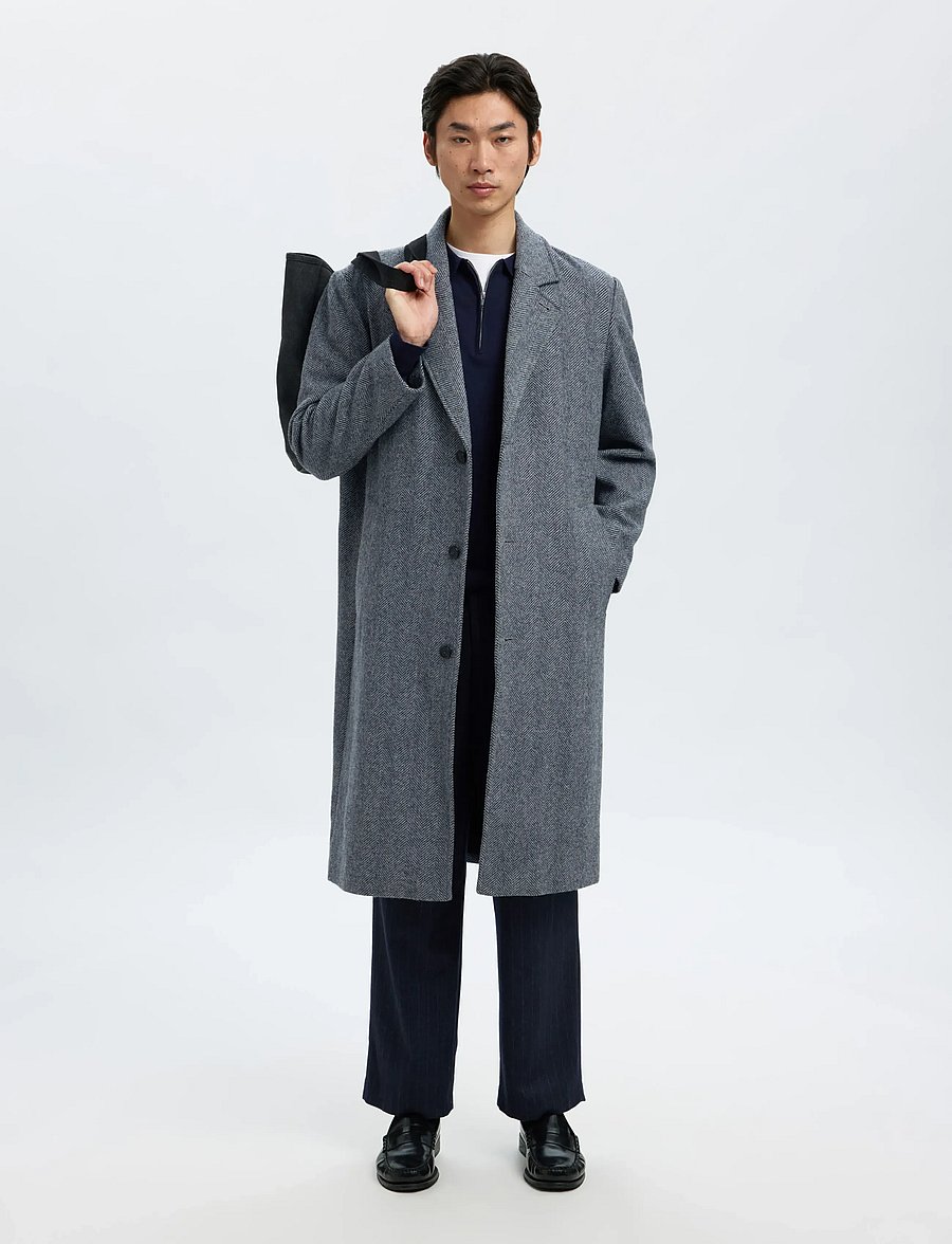 Selected - SLHMILOS WOOL BLEND RELAXED COAT #S - wollmäntel - dark grey - 3