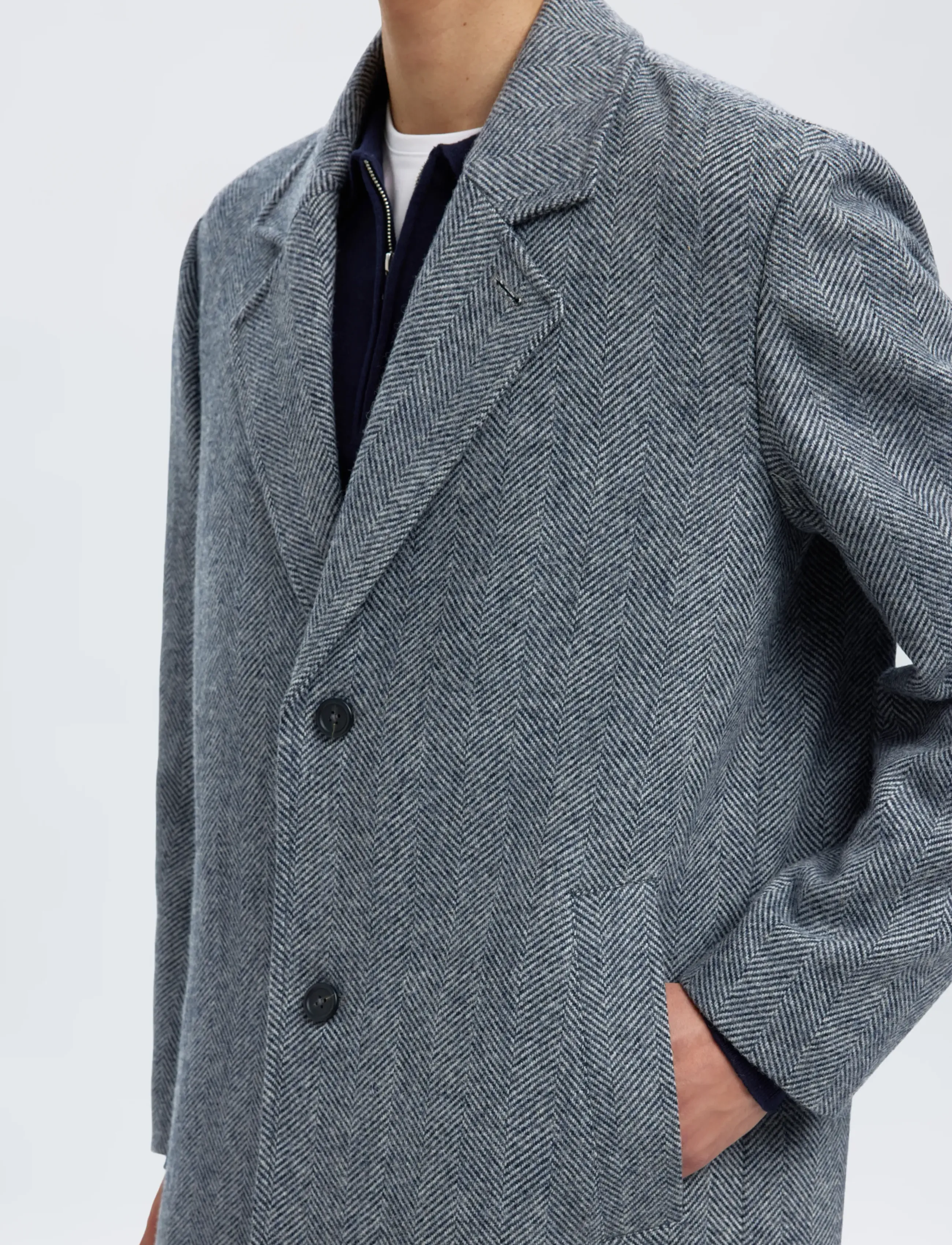 Selected - SLHMILOS WOOL BLEND RELAXED COAT #S - ullrockar - dark grey - 4