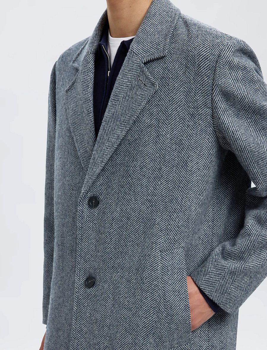 Selected - SLHMILOS WOOL BLEND RELAXED COAT #S - wollmäntel - dark grey - 4