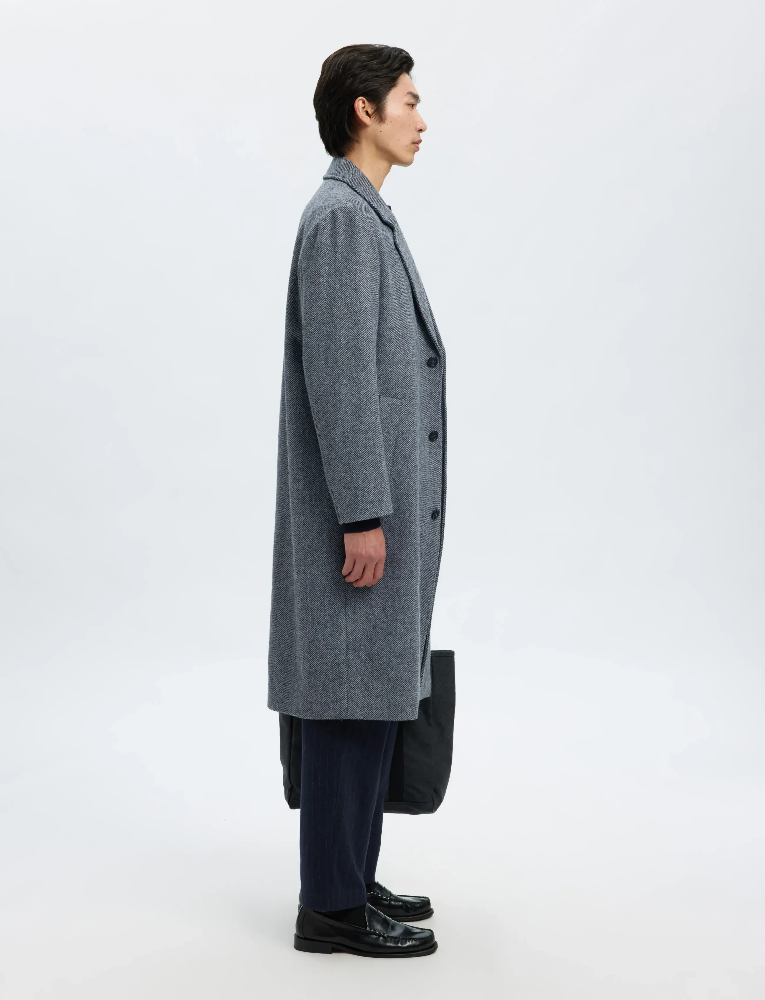 Selected - SLHMILOS WOOL BLEND RELAXED COAT #S - ullrockar - dark grey - 5