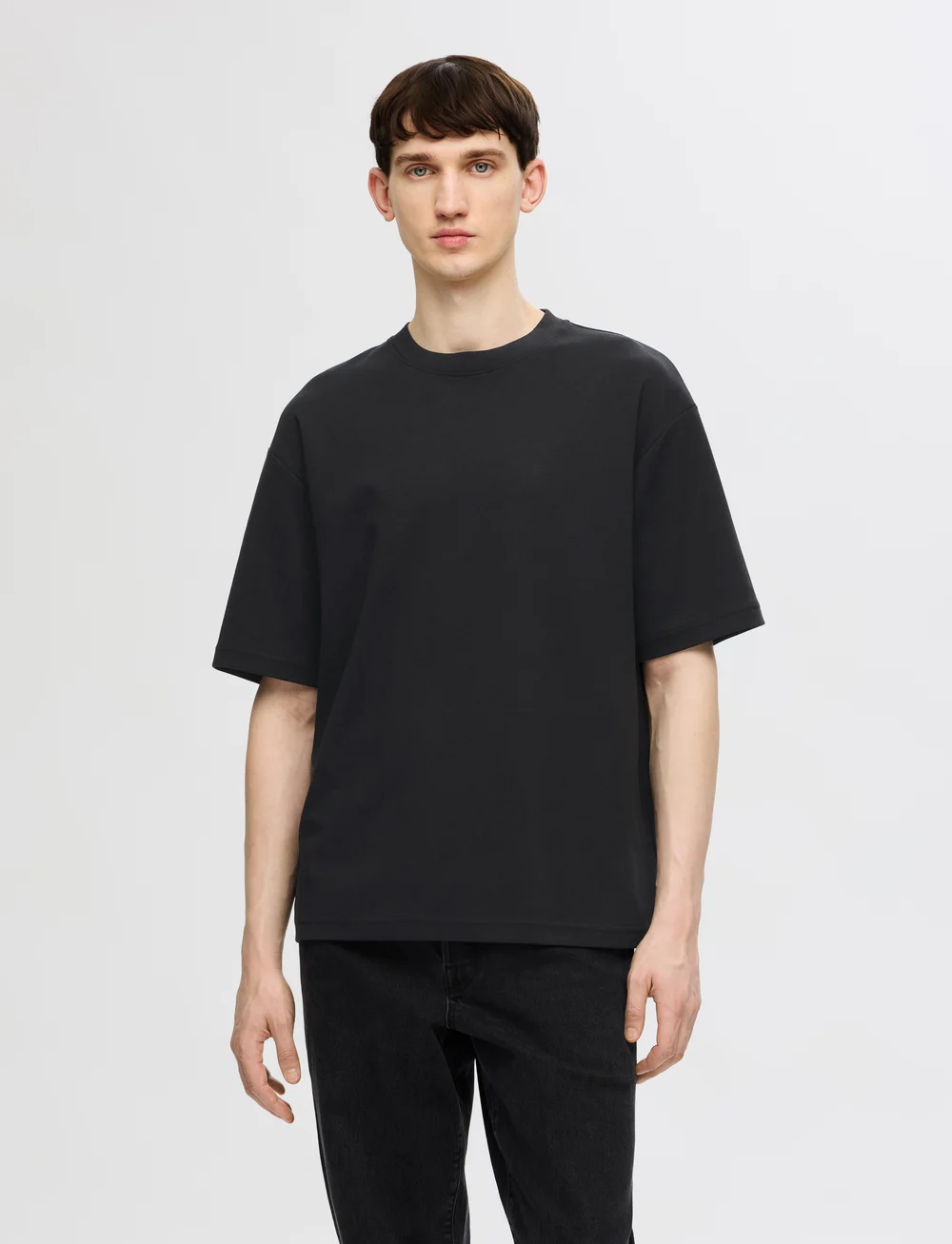 Selected - SLHLOOSEOSCAR SS O-NECK TEE 3 PACK - kortermede t-skjorter - black - 0