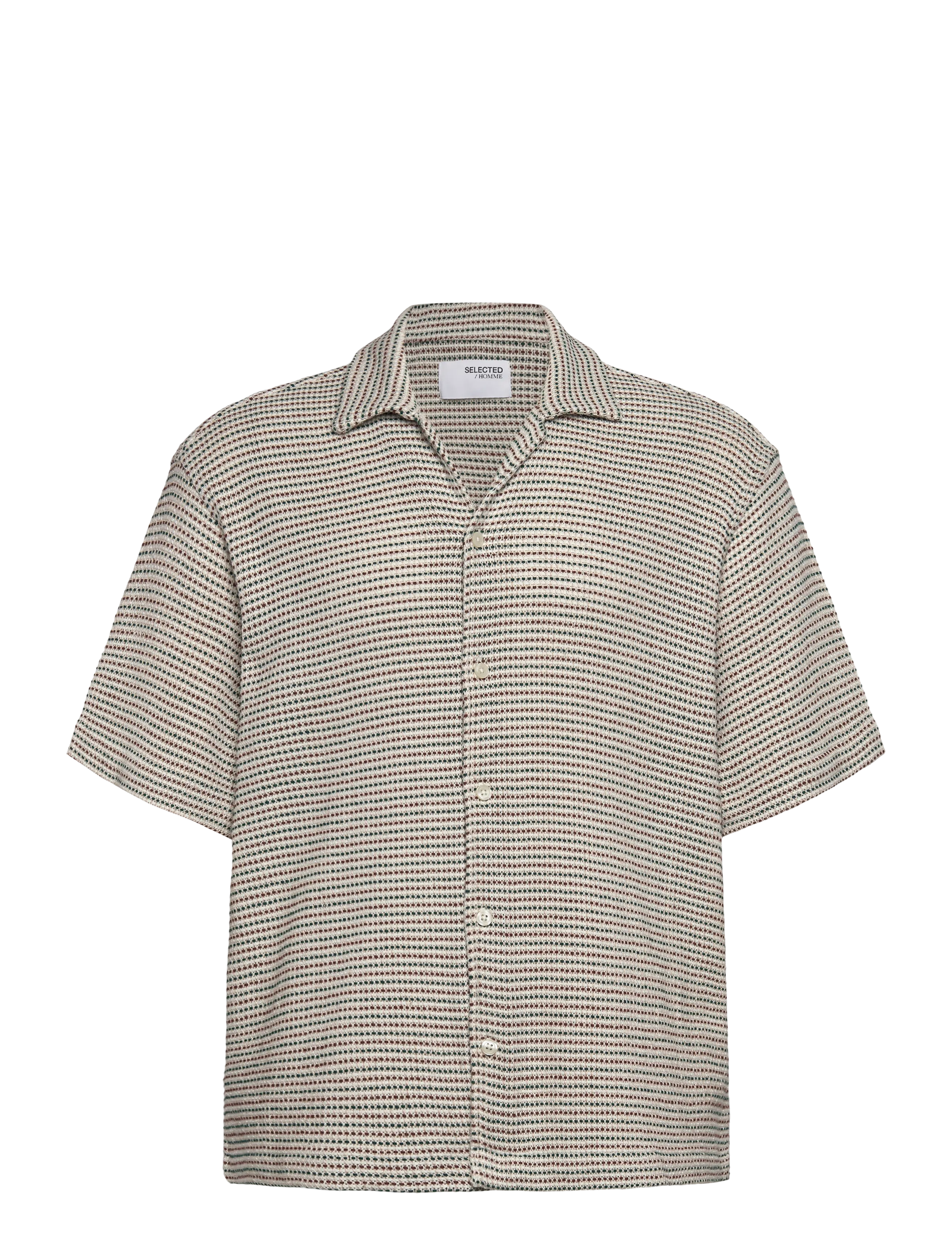 Selected SLHRLXIKE MIX SS SHIRT RESORT - Overhemden - DEMITASSE / multi