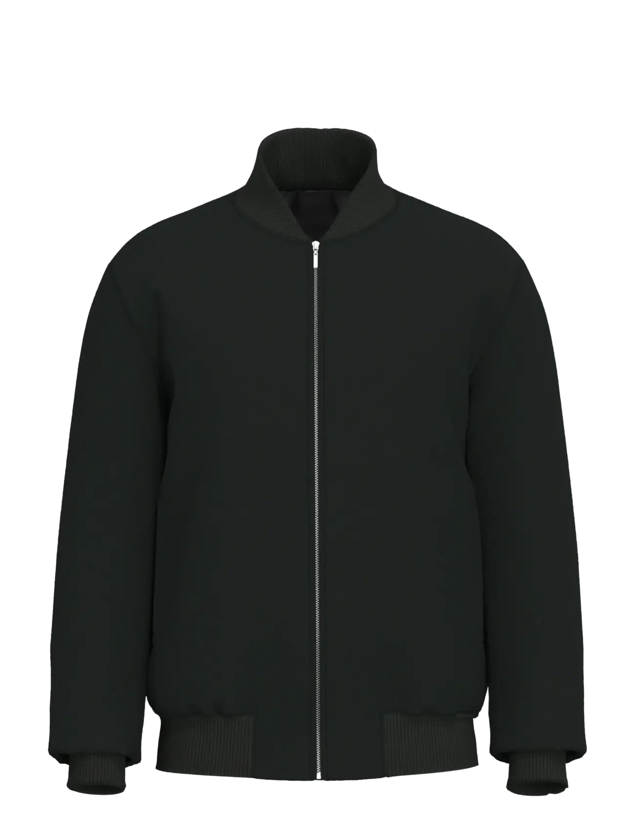 Selected SLHJENS WOOL BLEND BOMBER - Bomberjackor - BLACK / black