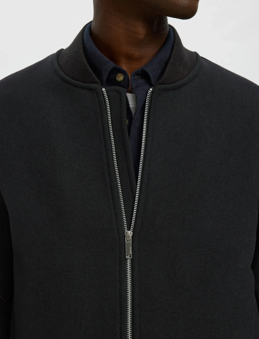 Selected - SLHJENS WOOL BLEND BOMBER - höstjackor - black - 3