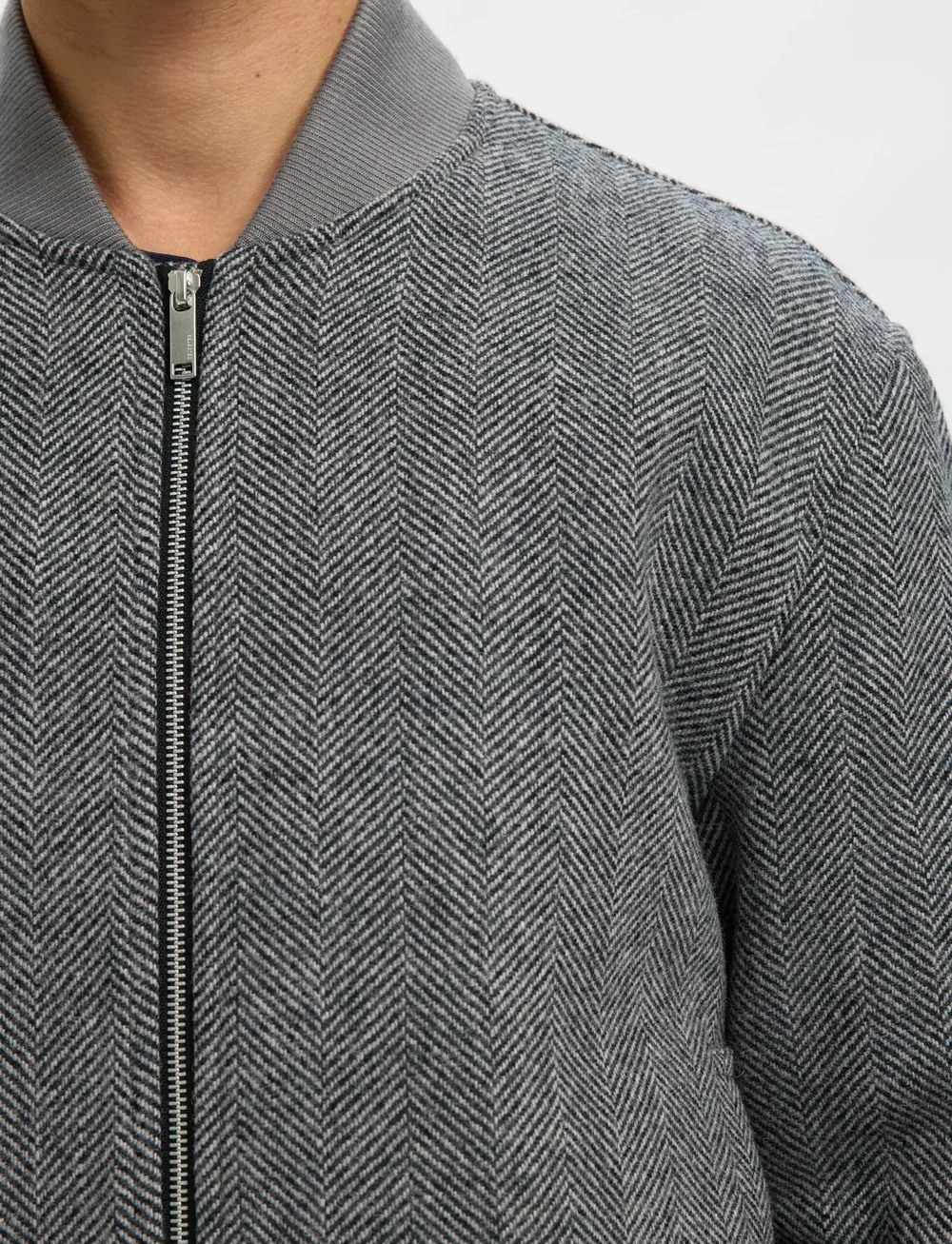 Selected - SLHJENS WOOL BLEND BOMBER - höstjackor - dark grey - 4