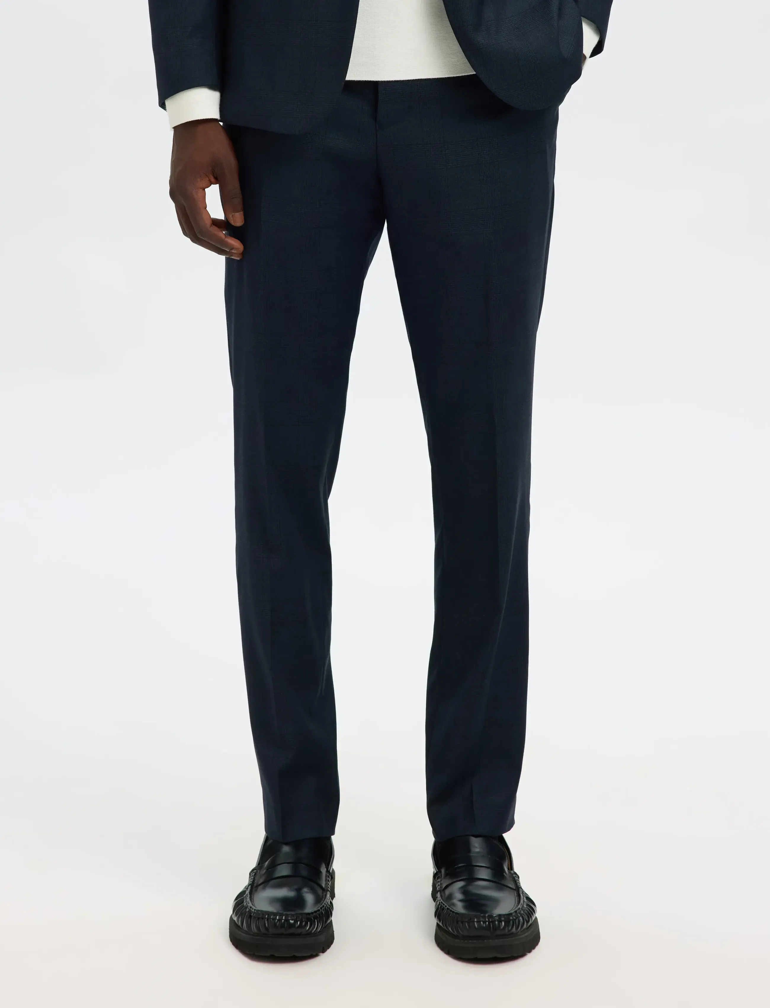 Selected SLHSLIM-NEIL CHK TRS B - Bukser - DARK NAVY / navy
