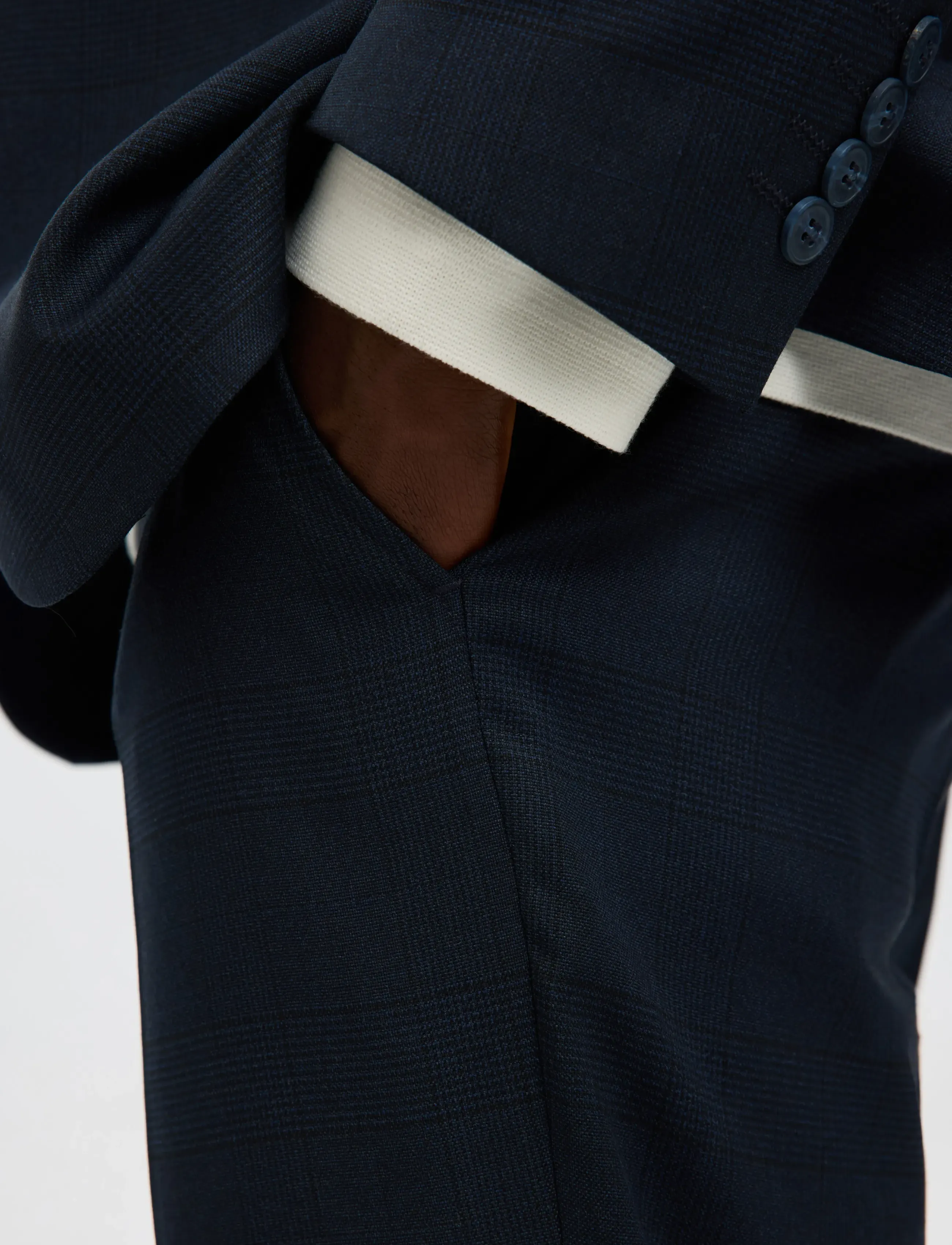 Selected - SLHSLIM-NEIL CHK TRS B - anzugshosen - dark navy - 5