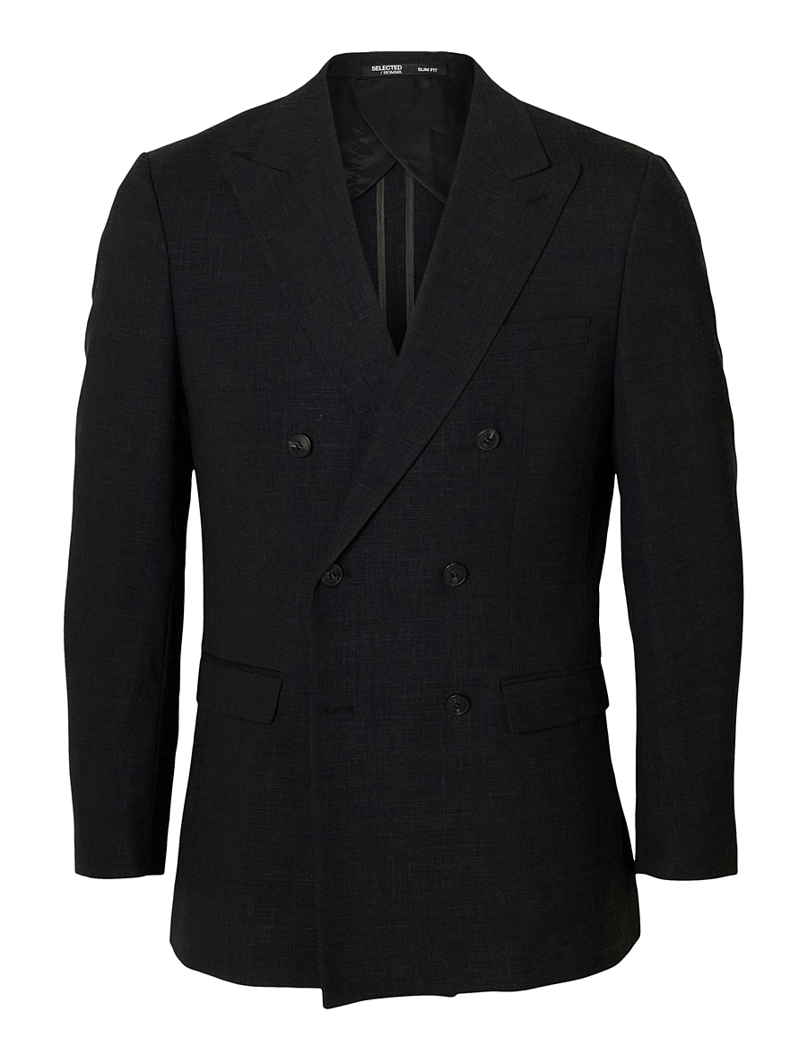 Selected - SLHSLIM-OASIS SUN DB BLZ - kaherealised pintsakud - black - 1