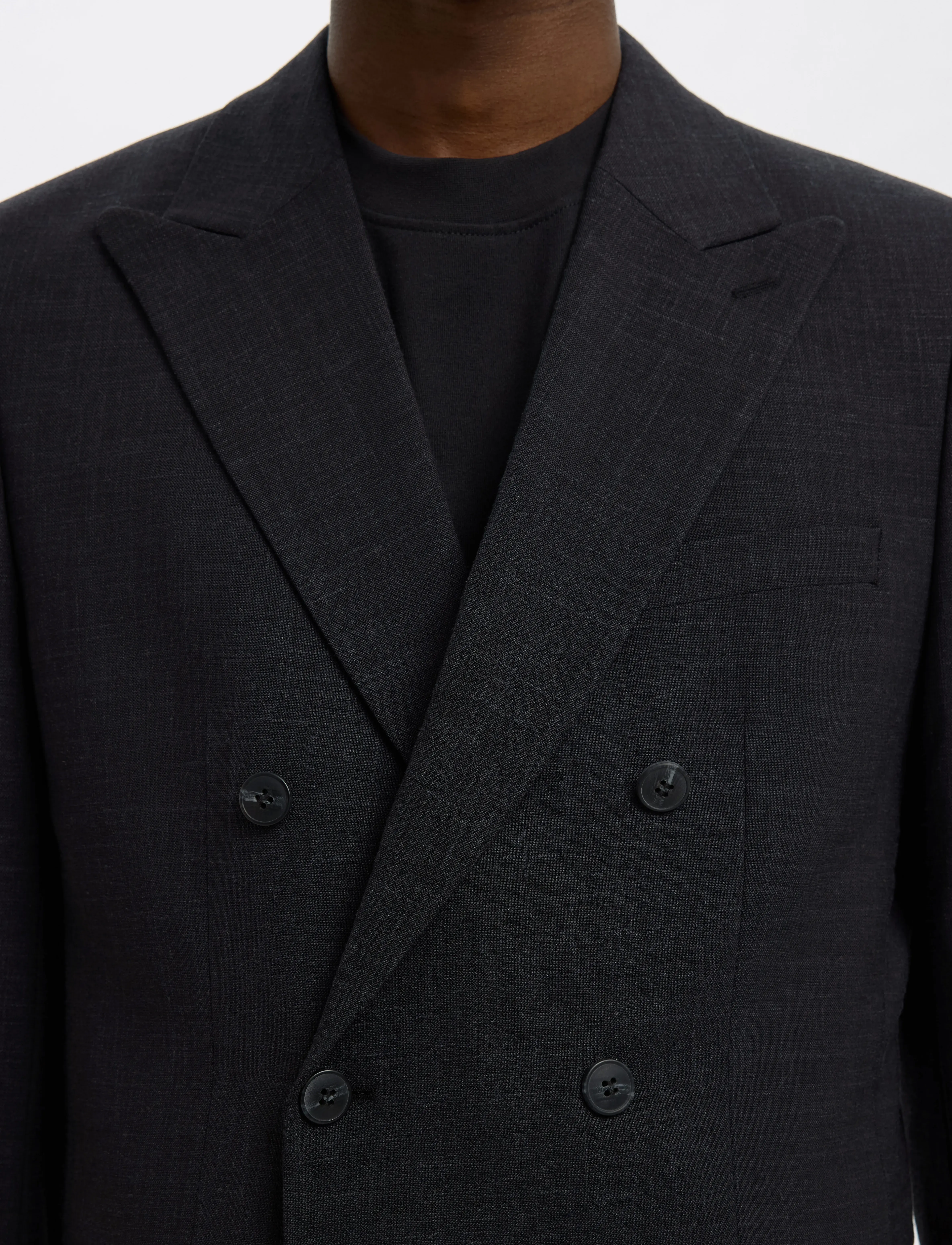 Selected - SLHSLIM-OASIS SUN DB BLZ - zweireiher - black - 4