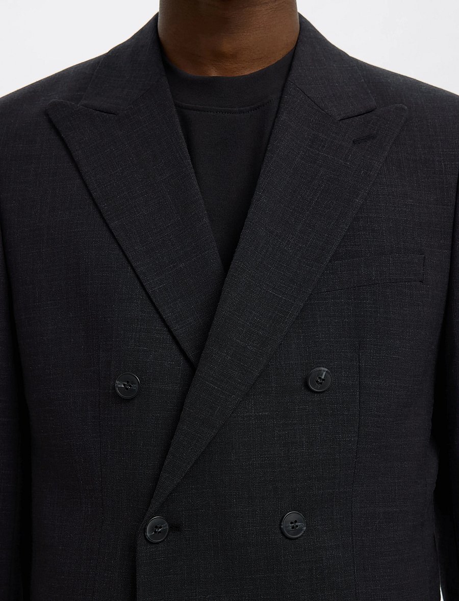 Selected - SLHSLIM-OASIS SUN DB BLZ - kaherealised pintsakud - black - 4