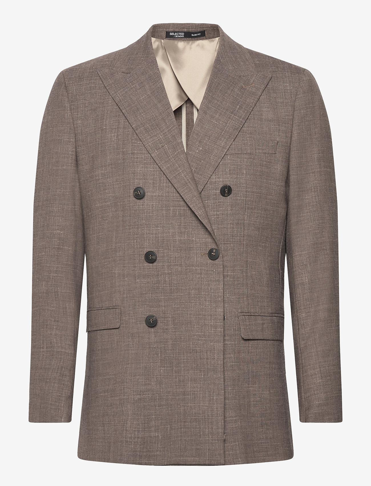 Selected - SLHSLIM-OASIS SUN DB BLZ - double breasted blazers - dark sand melange - 1