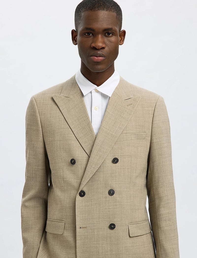 Selected - SLHSLIM-OASIS SUN DB BLZ - zweireiher - sand - 4