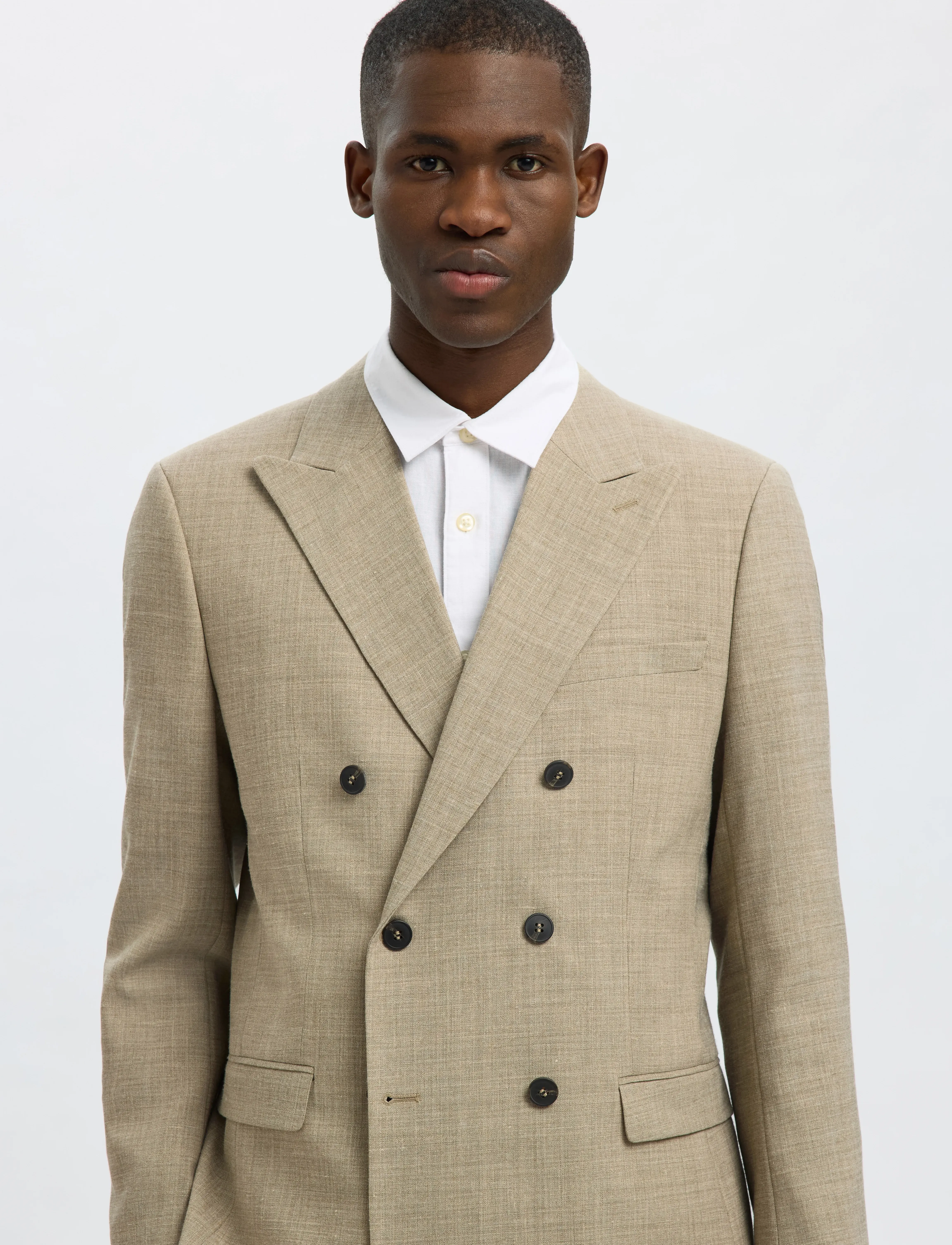 Selected - SLHSLIM-OASIS SUN DB BLZ - dobbeltradede blazere - sand - 4