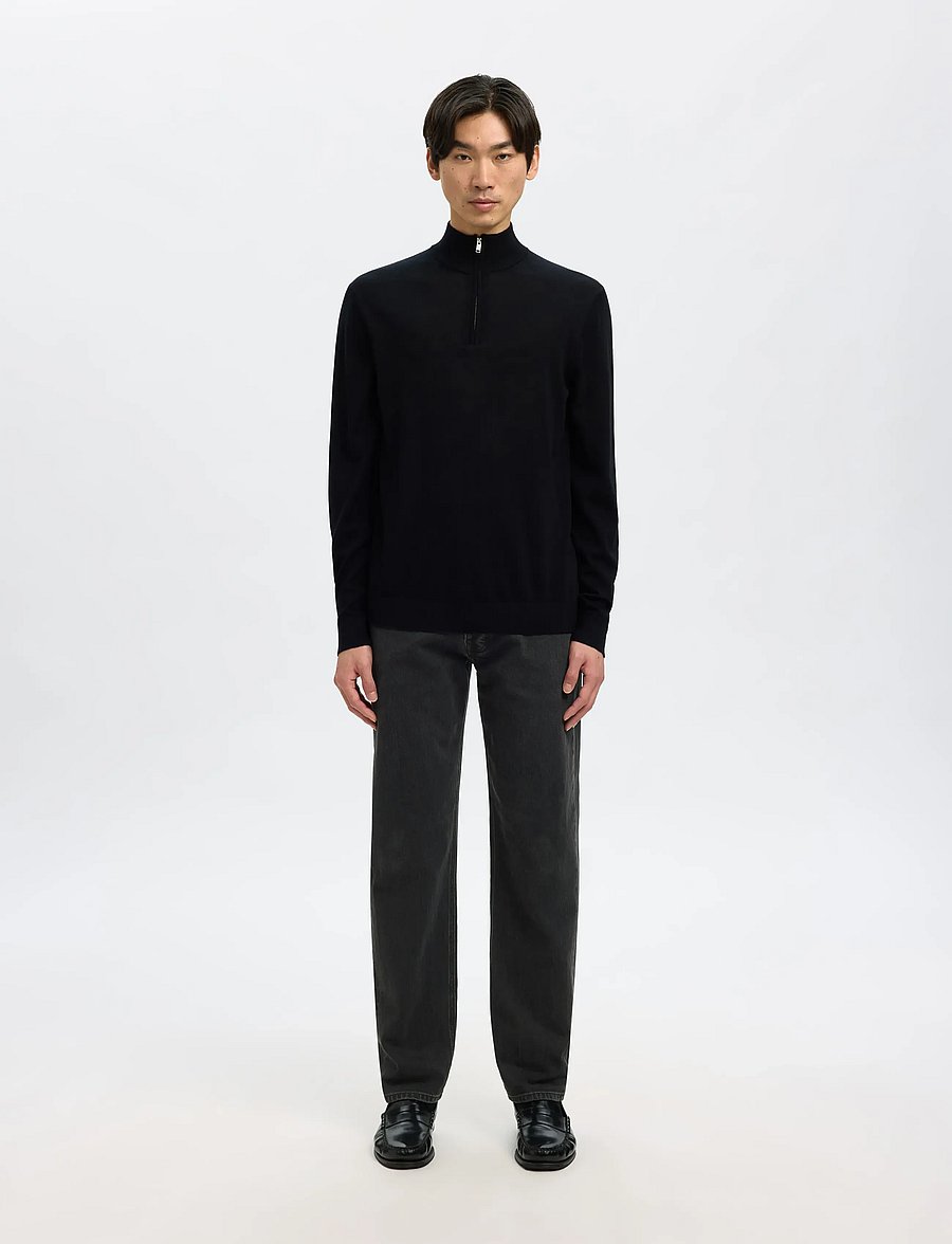 Selected - SLM196-STRAIGHT BEN KORI JEANS NOOS - normale jeans - black denim - 0