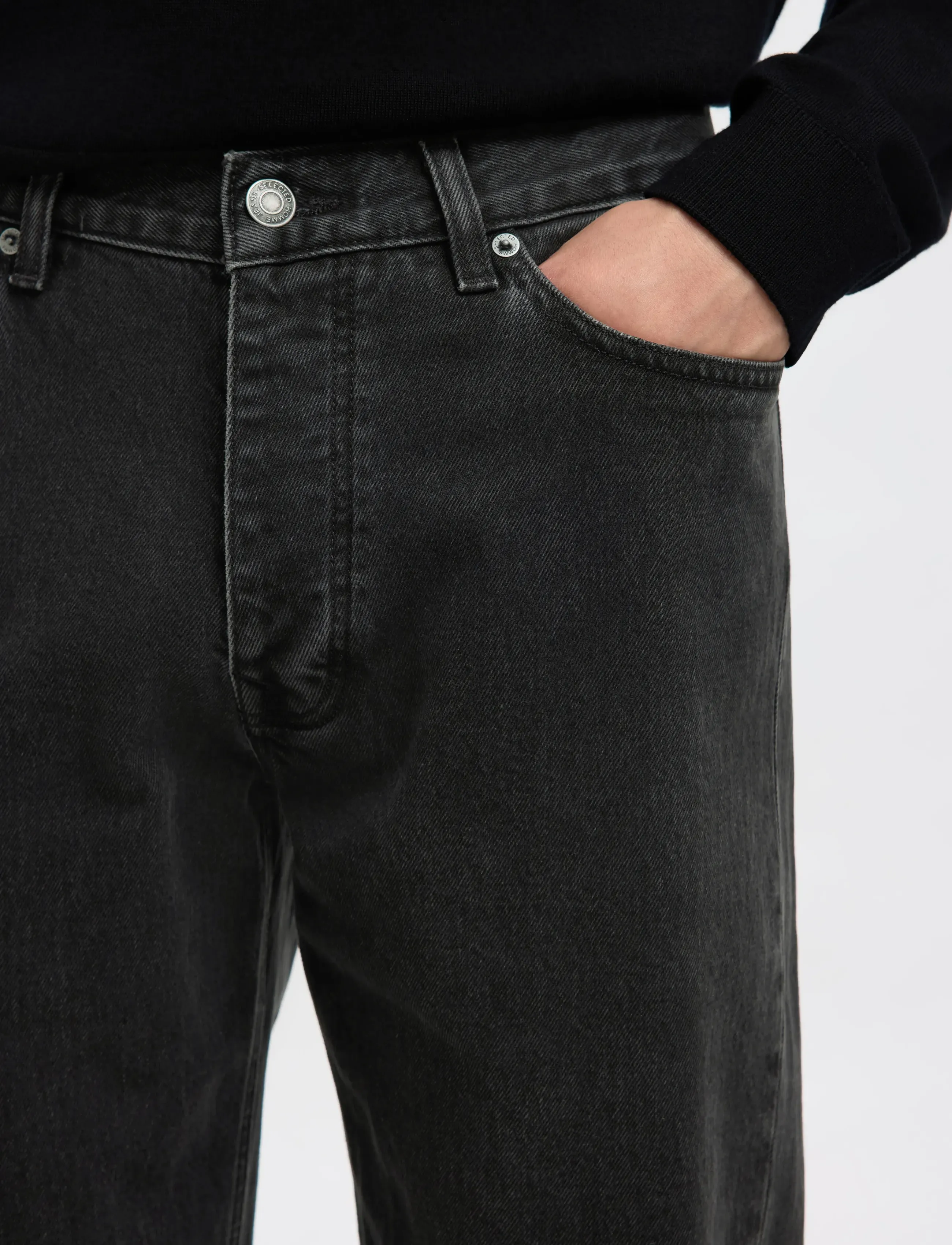 Selected - SLM196-STRAIGHT BEN KORI JEANS NOOS - regular jeans - black denim - 3